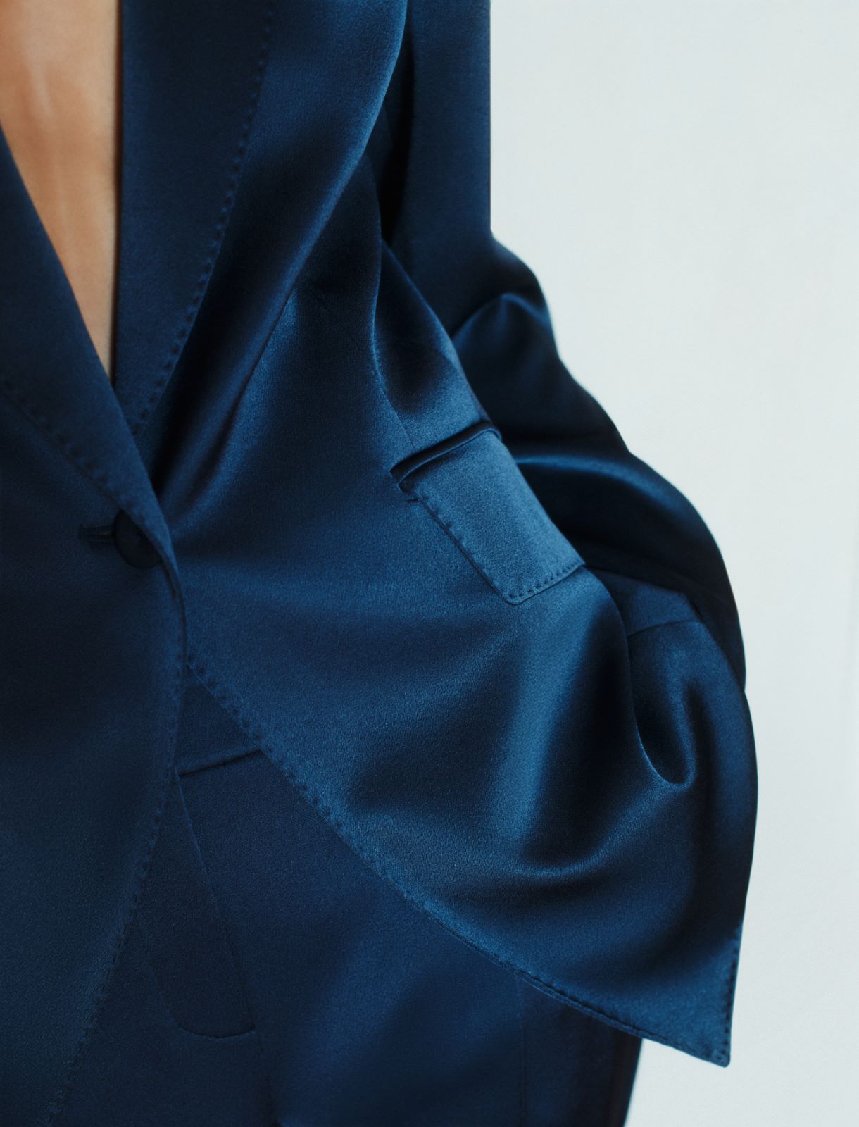 Satin blazer - NAVY - Marella - 5