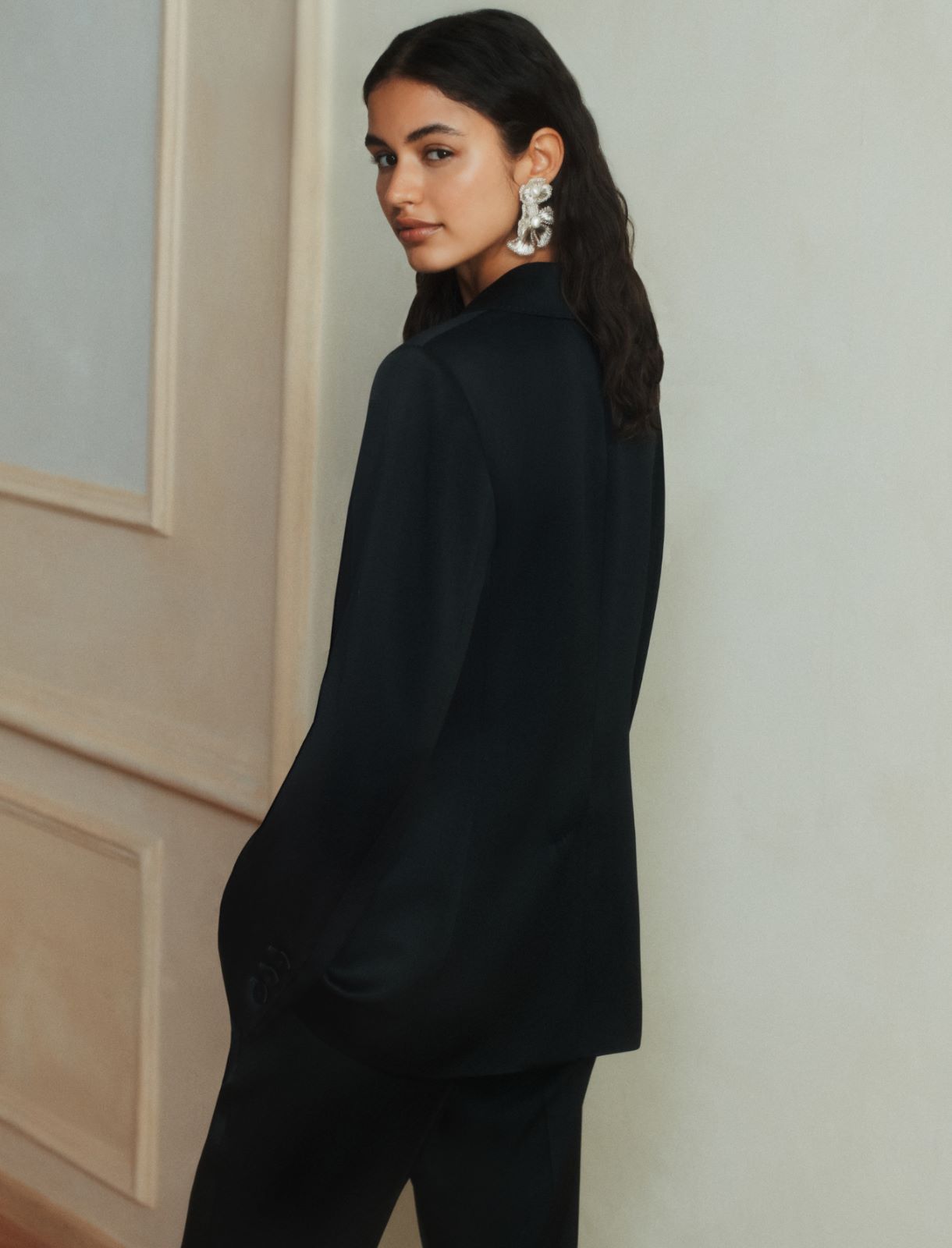 Satin blazer - BLACK - Marella - 3