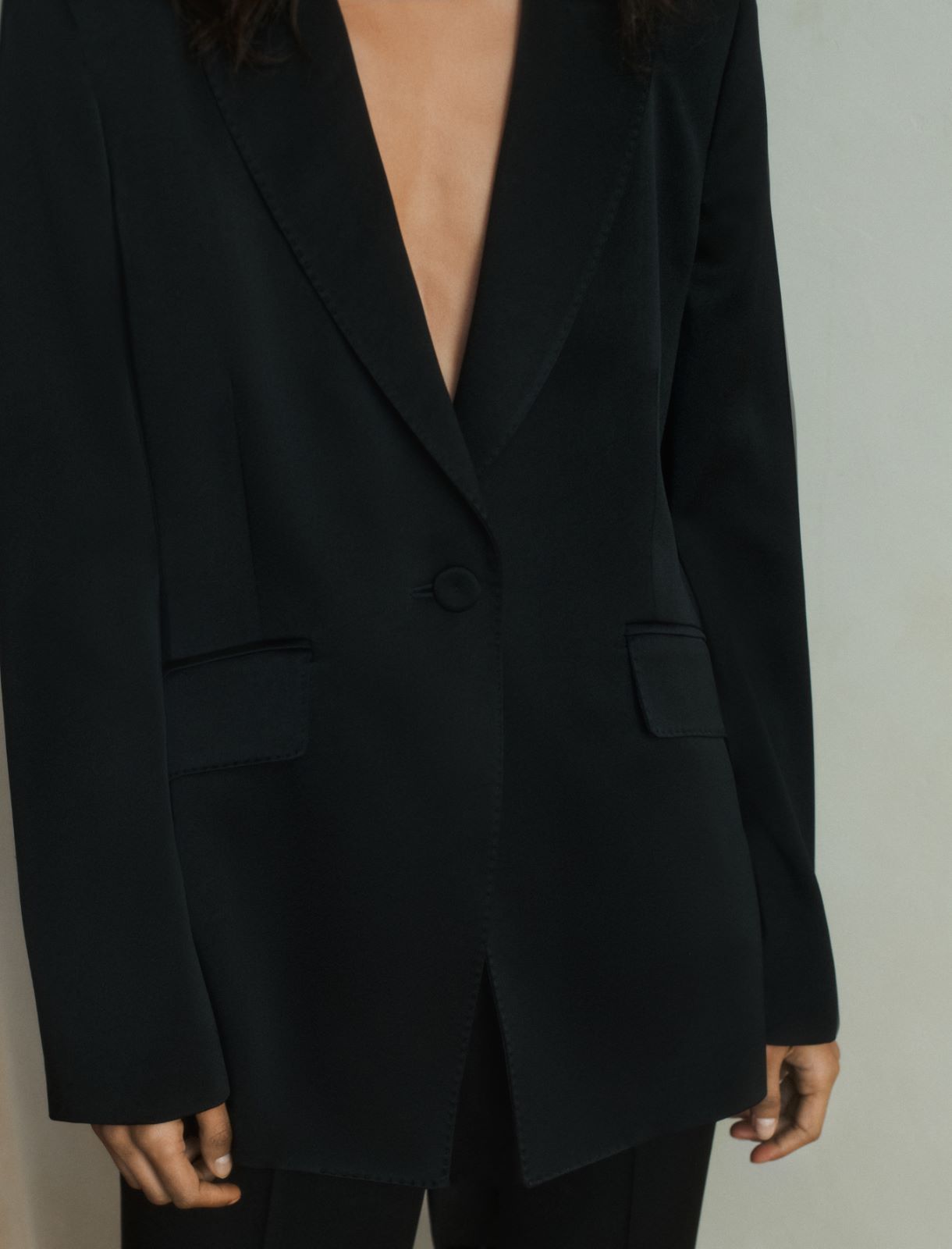 Satin blazer - BLACK - Marella - 5