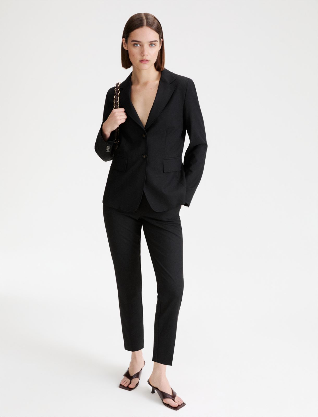 Slim-fit stretch canvas blazer - BLACK - Marella - 2