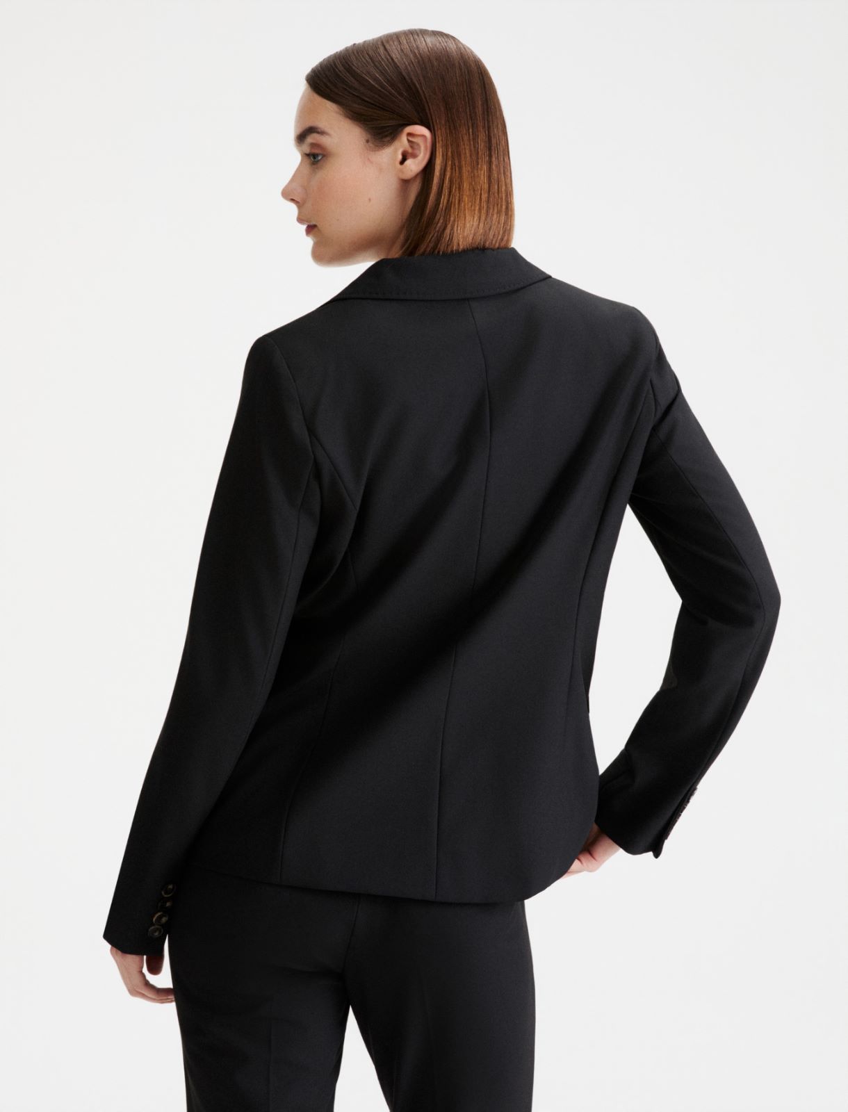 Slim-fit stretch canvas blazer - BLACK - Marella - 3