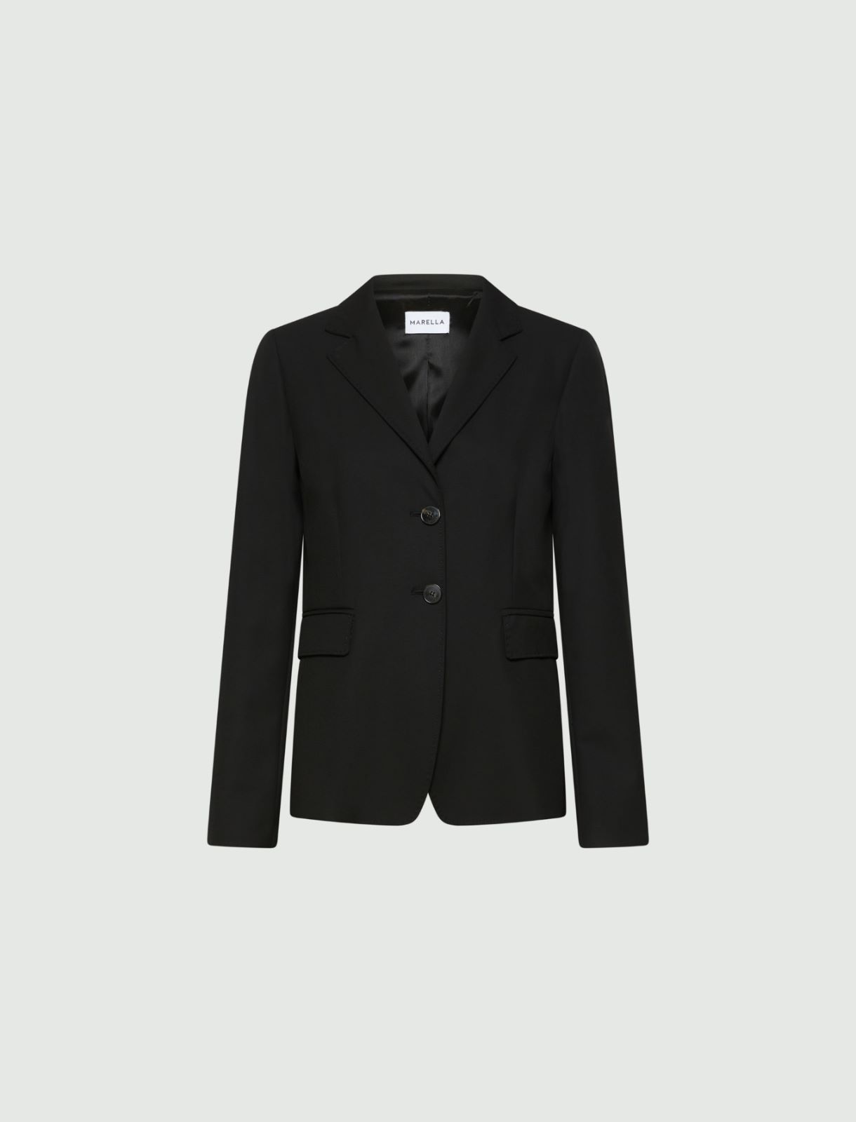 Slim-fit stretch canvas blazer - BLACK - Marella