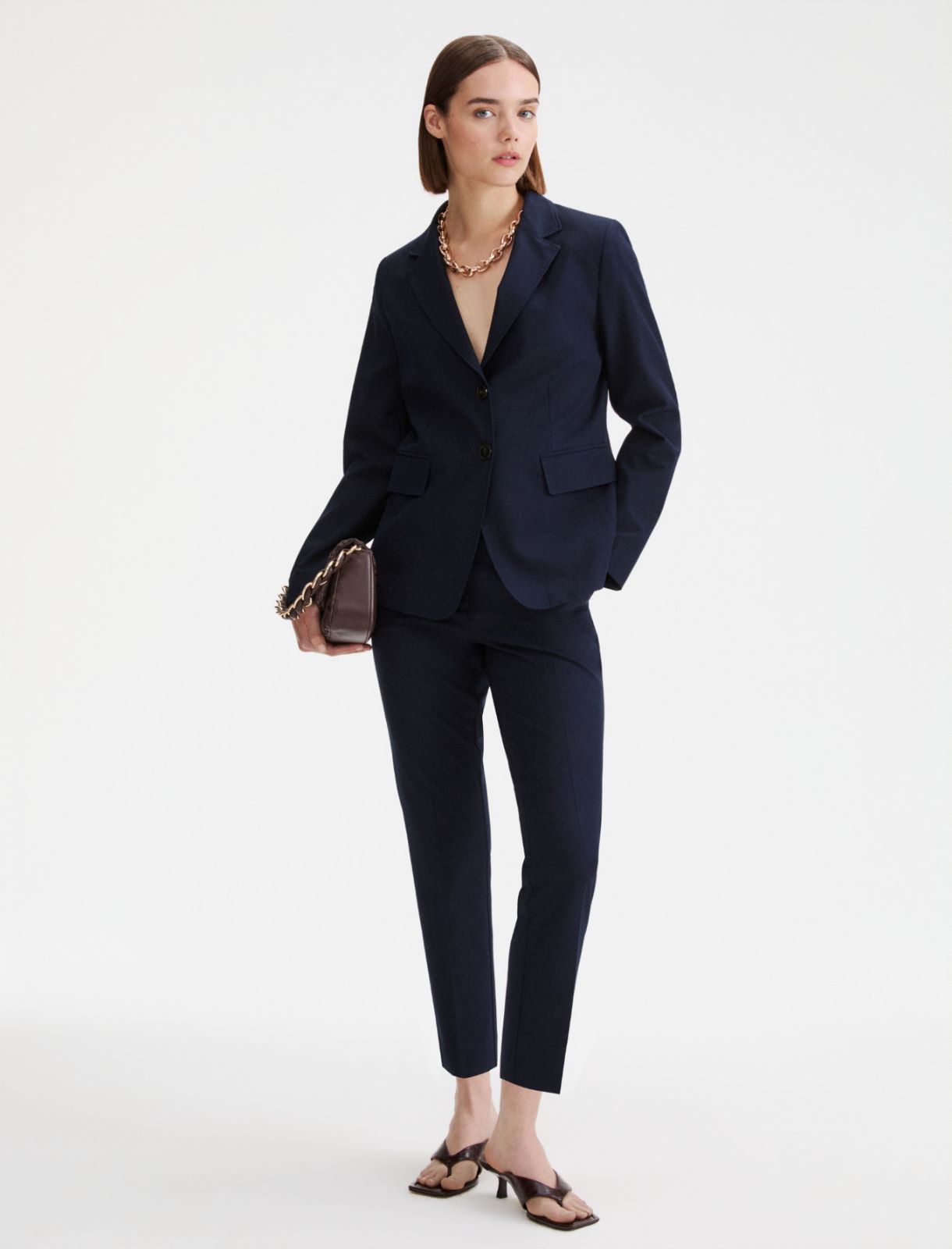Slim-fit stretch canvas blazer - MIDNIGHTBLUE - Marella - 2