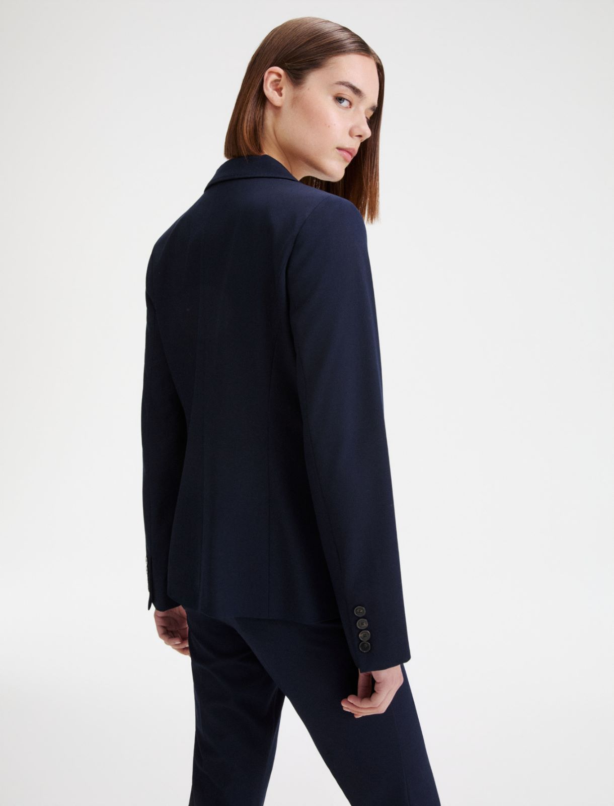 Slim-fit stretch canvas blazer - MIDNIGHTBLUE - Marella - 3