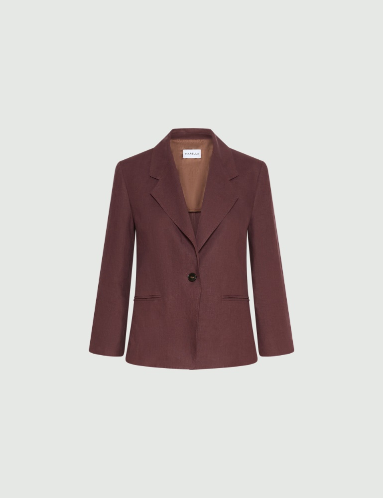 Single-breasted linen blazer - Marella