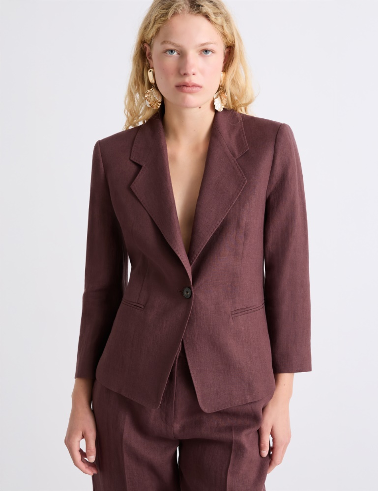 Single-breasted linen blazer - Marella
