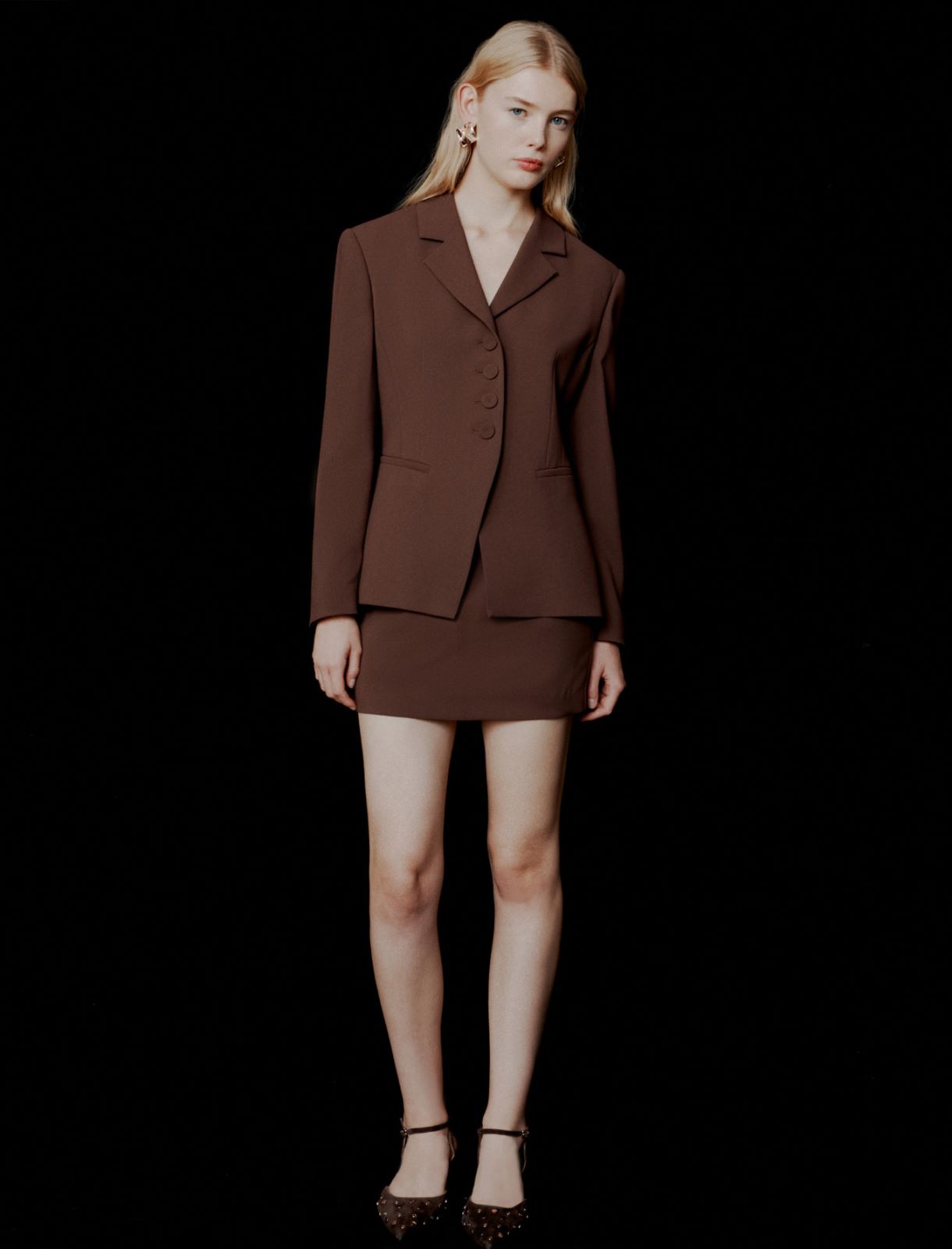 Mini-jupe en envers satin - BRUN - Marella - 2