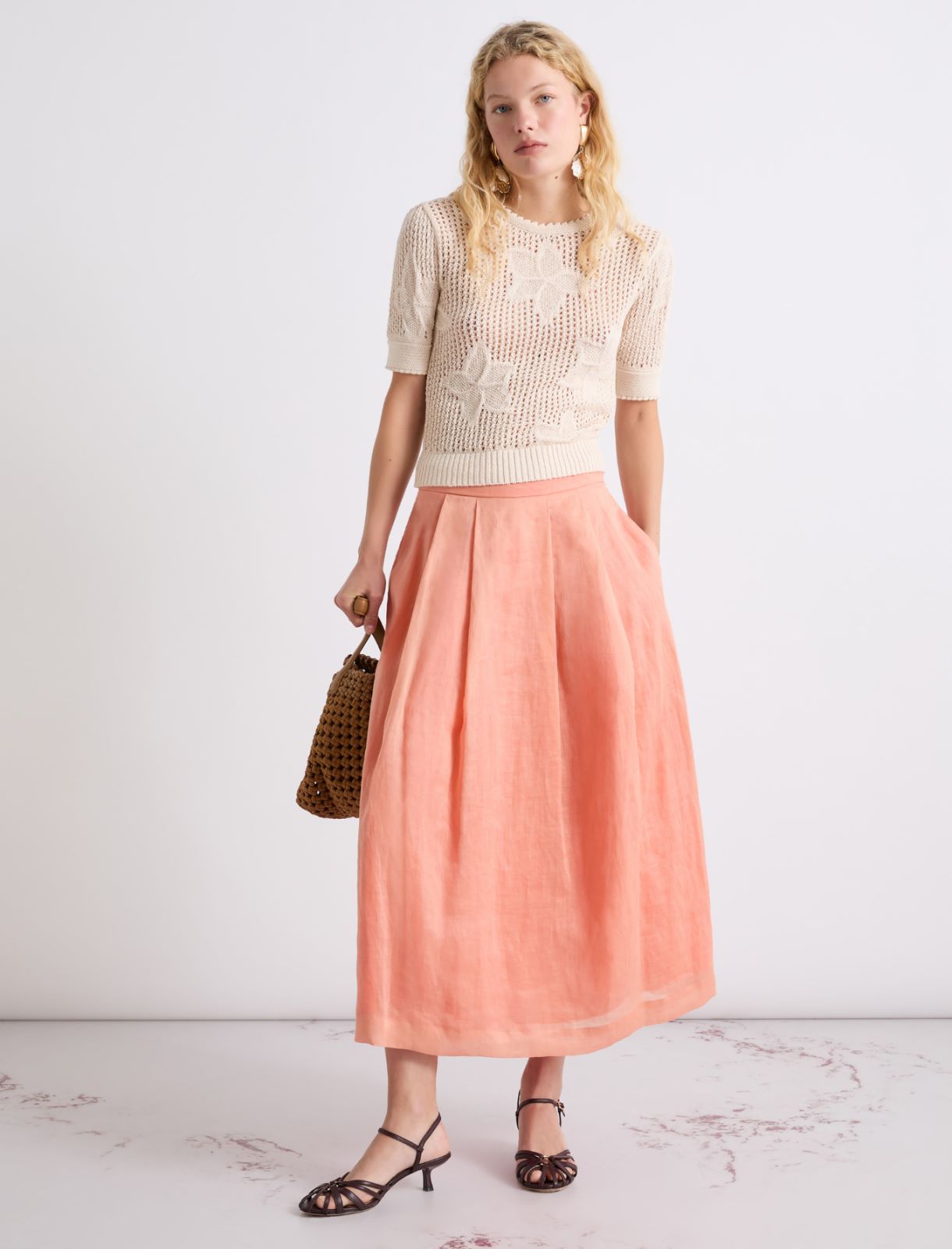 Light ramie skirt - ANTIQUE ROSE - Marella - 2