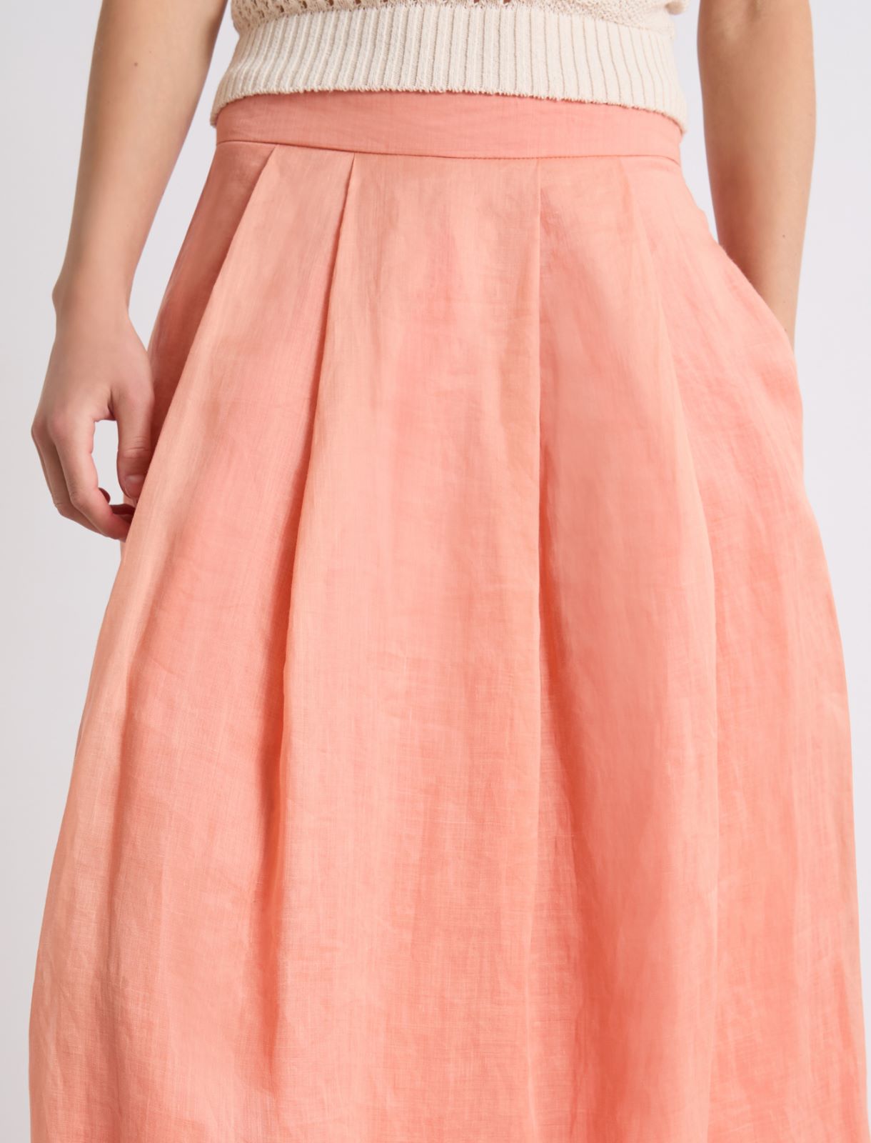 Light ramie skirt - ANTIQUE ROSE - Marella - 5