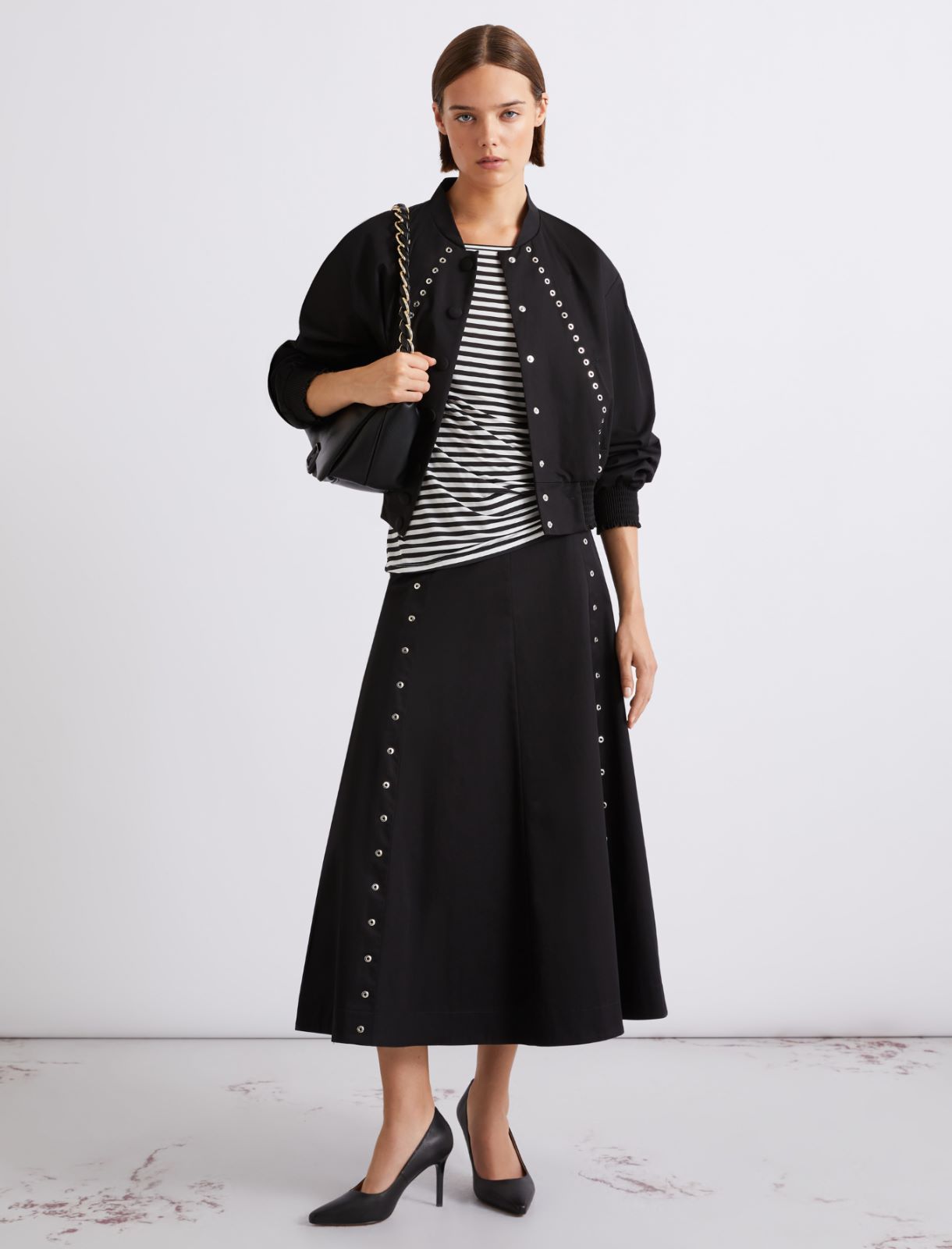 Flared cotton gabardine skirt - BLACK - Marella - 2