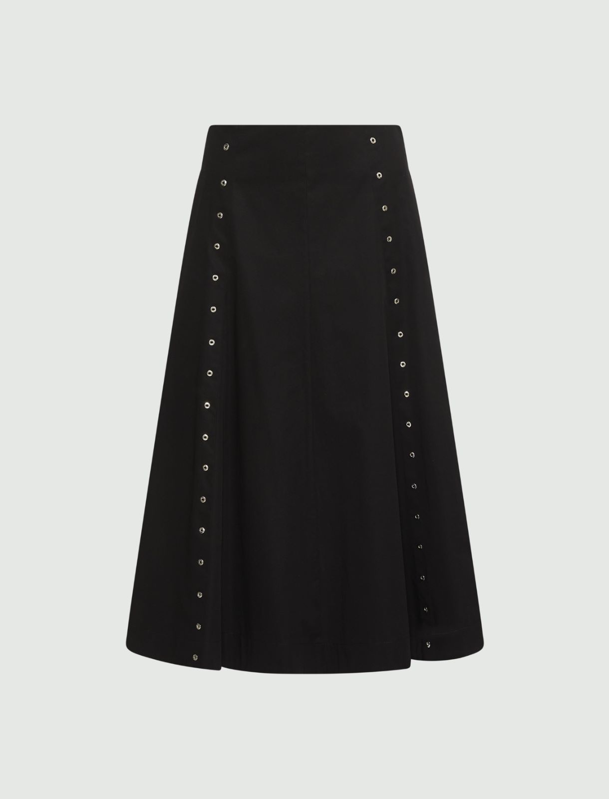 Flared cotton gabardine skirt - BLACK - Marella