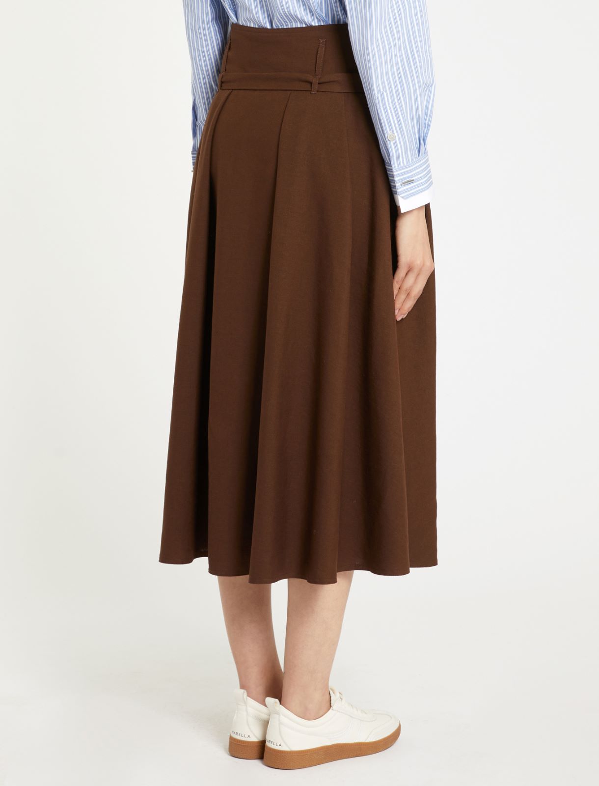 Gonna in misto lino - MARRONE - Marella - 2