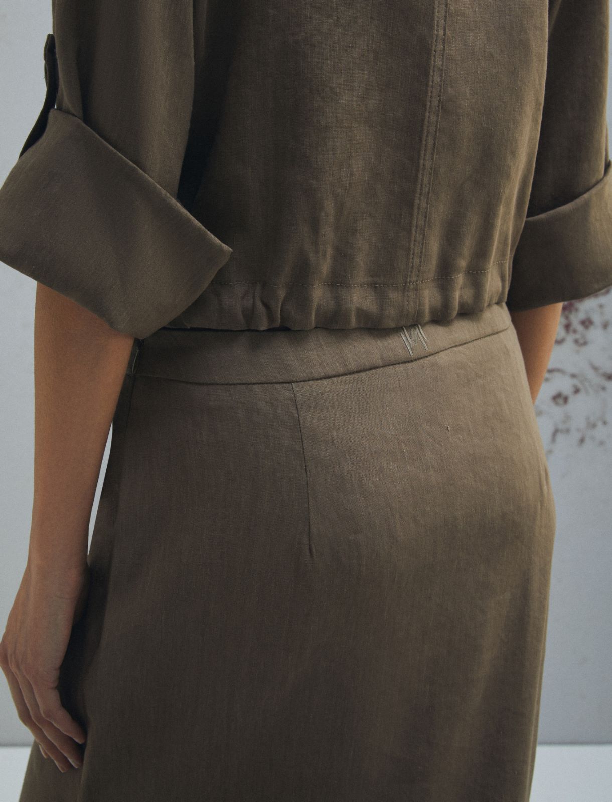 Gonna asimmetrica in creponne - MARRONE - Marella - 5