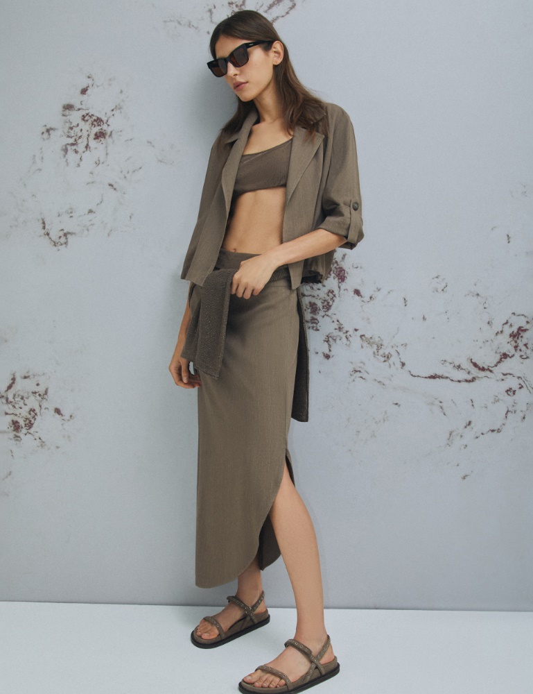 Gonna asimmetrica in creponne - Marella