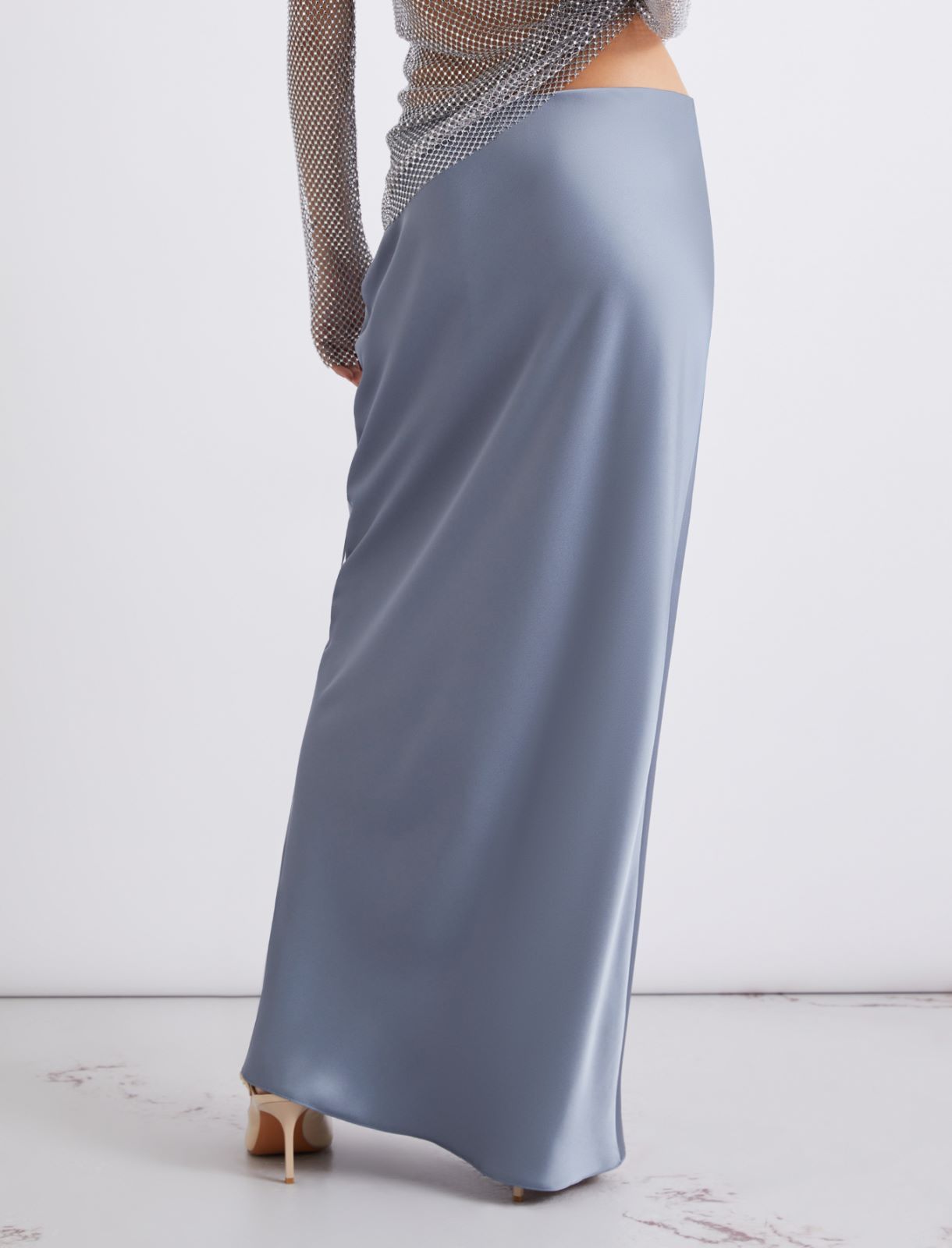 Figure-skimming satin skirt - LIGHT BLUE - Marella - 3
