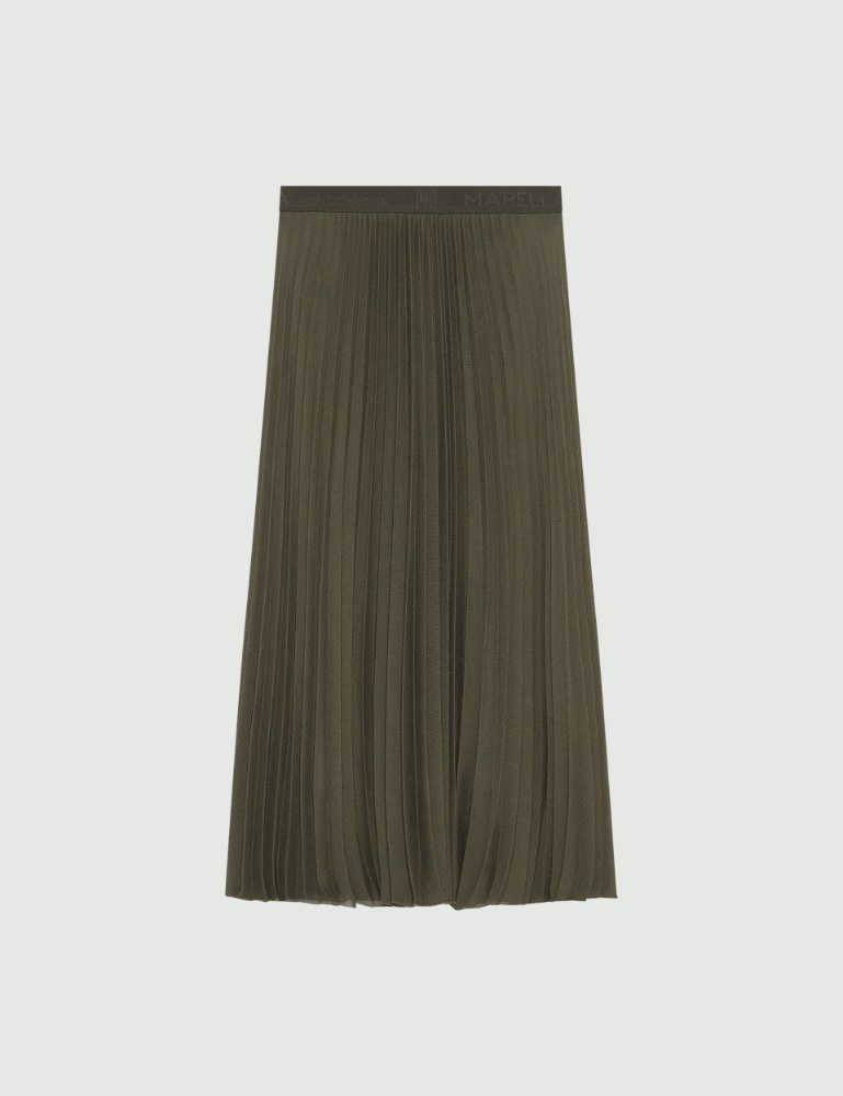 Plissé-pleated mesh calf-length skirt - Marella