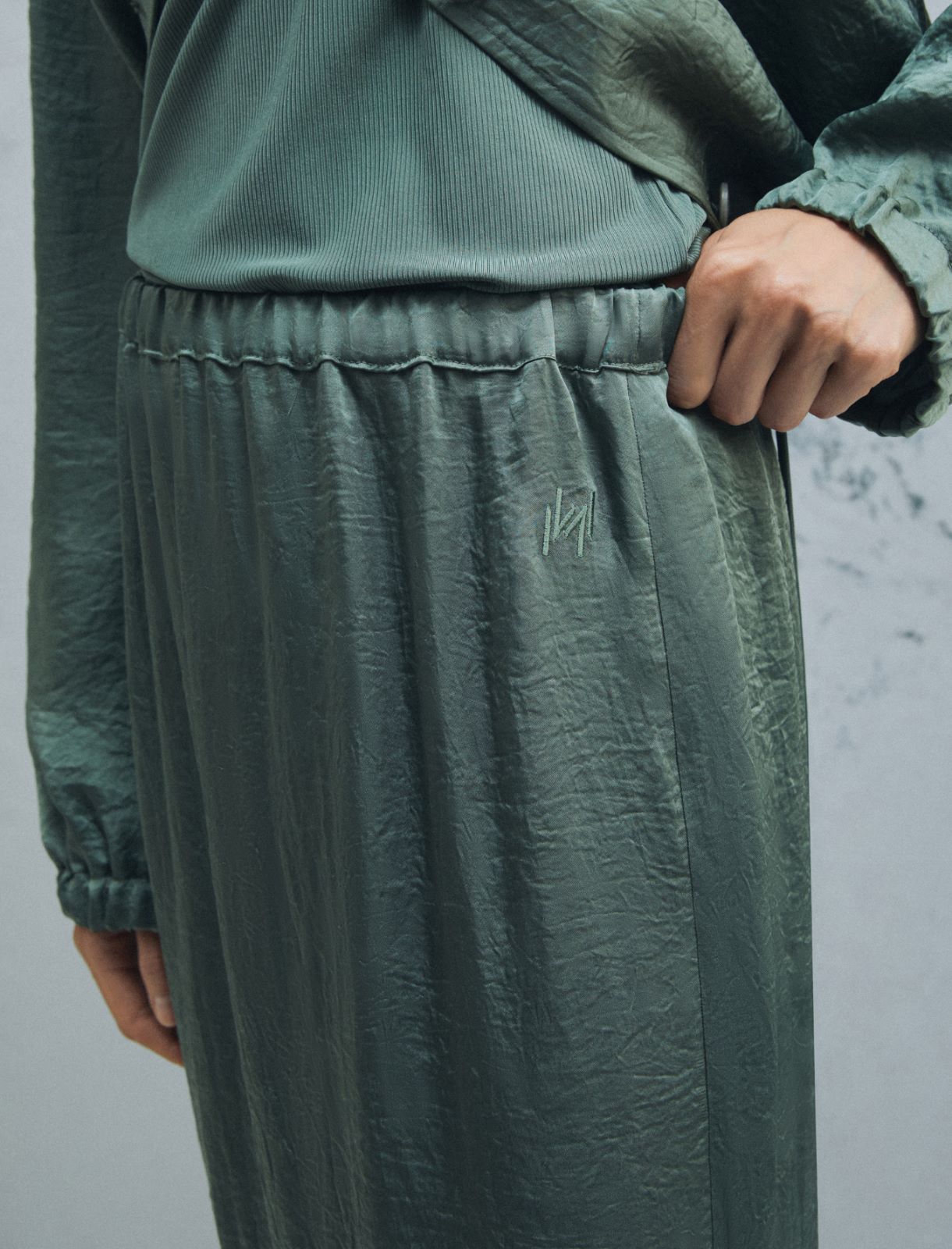 Bleistiftrock aus Crinkle-Twill - GRUEN - Marella - 5