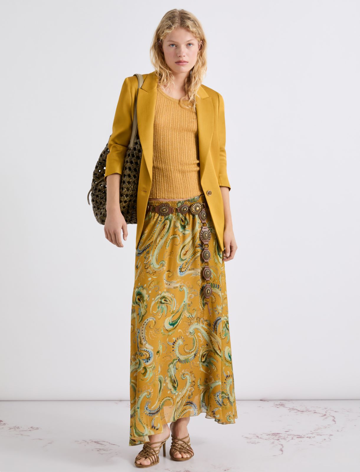 Flared crepon skirt - COGNAC - Marella - 2