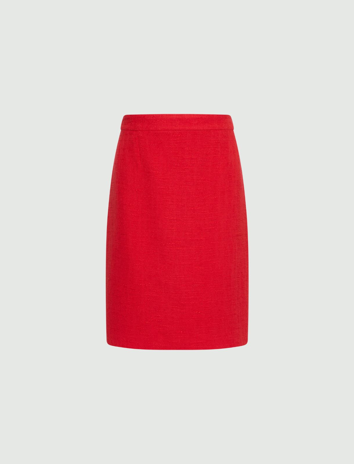 Straight-fit stretch basketweave skirt - RED - Marella