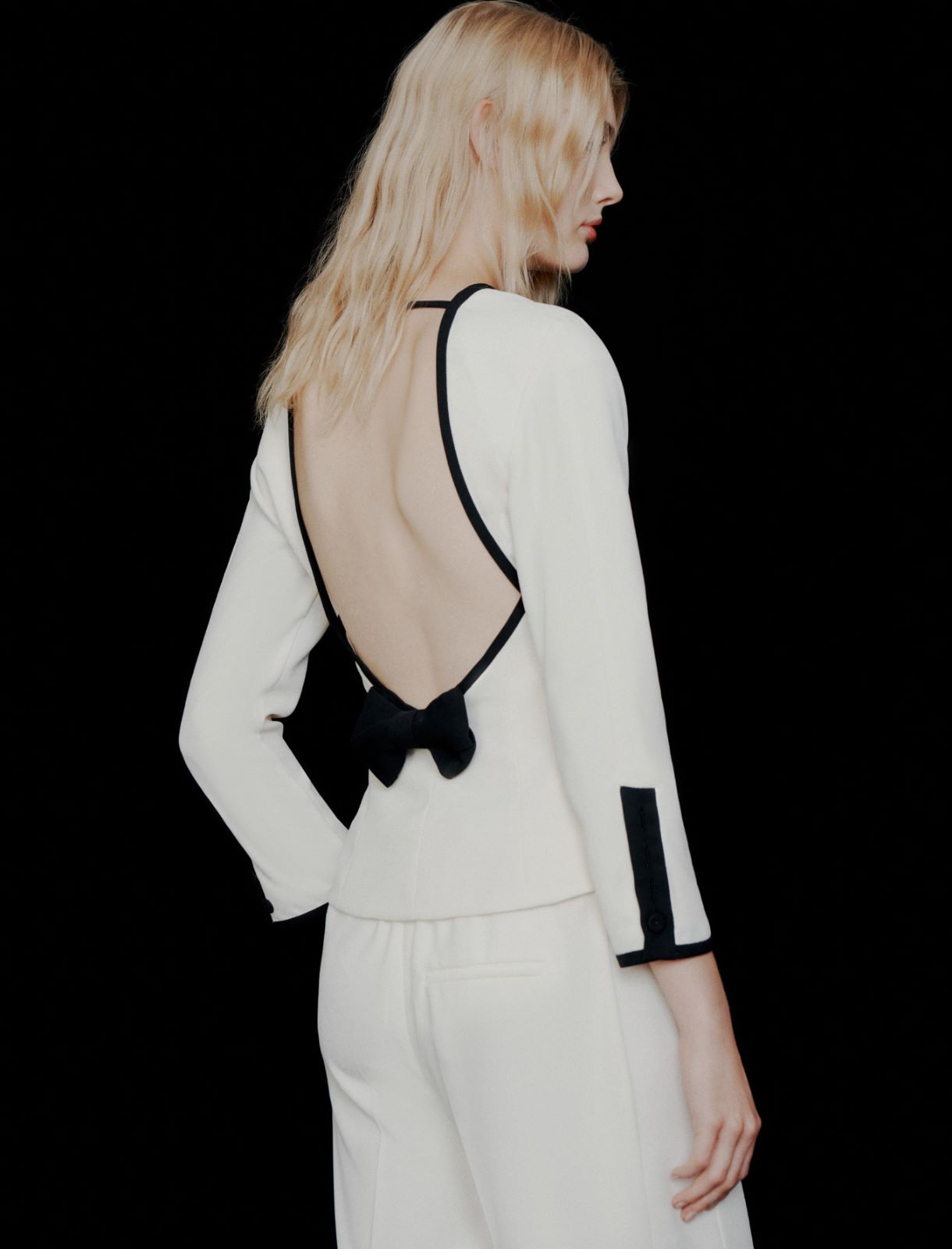 Envers satin blouse - Wool white - Marella - 3