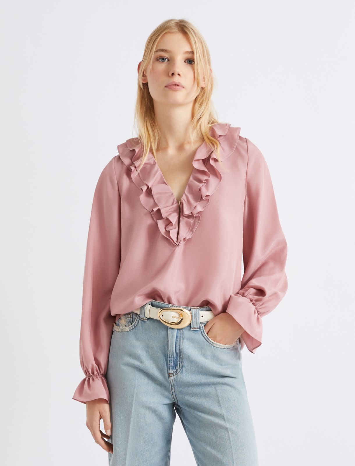Blouse en soie avec ruches - ROSE - Marella - 4