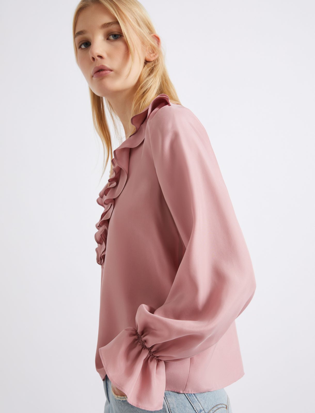 Blouse en soie avec ruches - ROSE - Marella - 5
