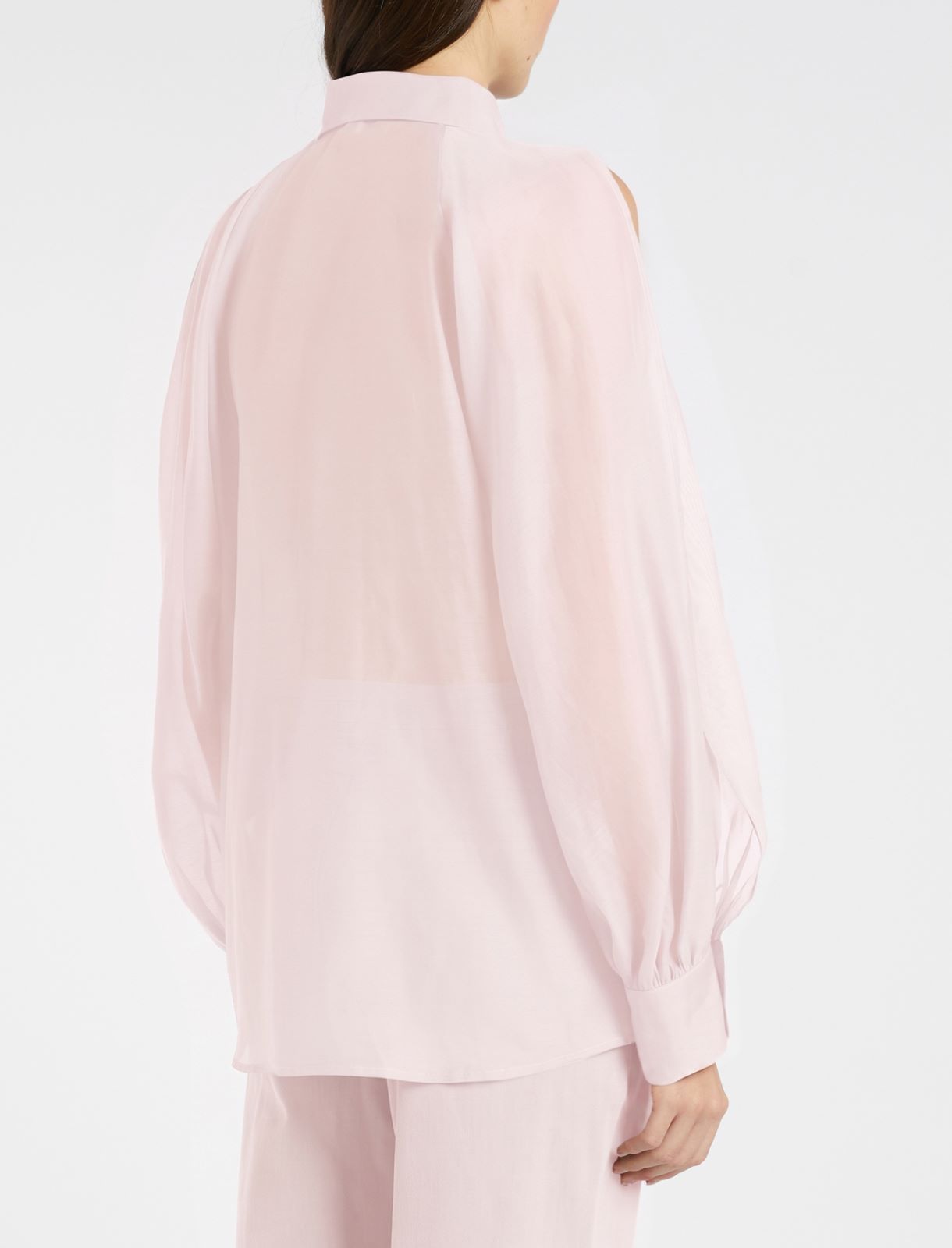 Cotton and silk muslin shirt - PINK - null - 2