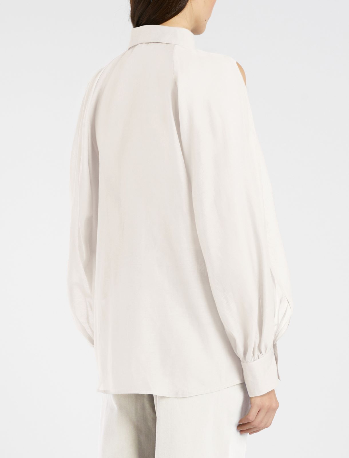 Chemise en mousseline de coton et soie - BLANC LAINE - Marella