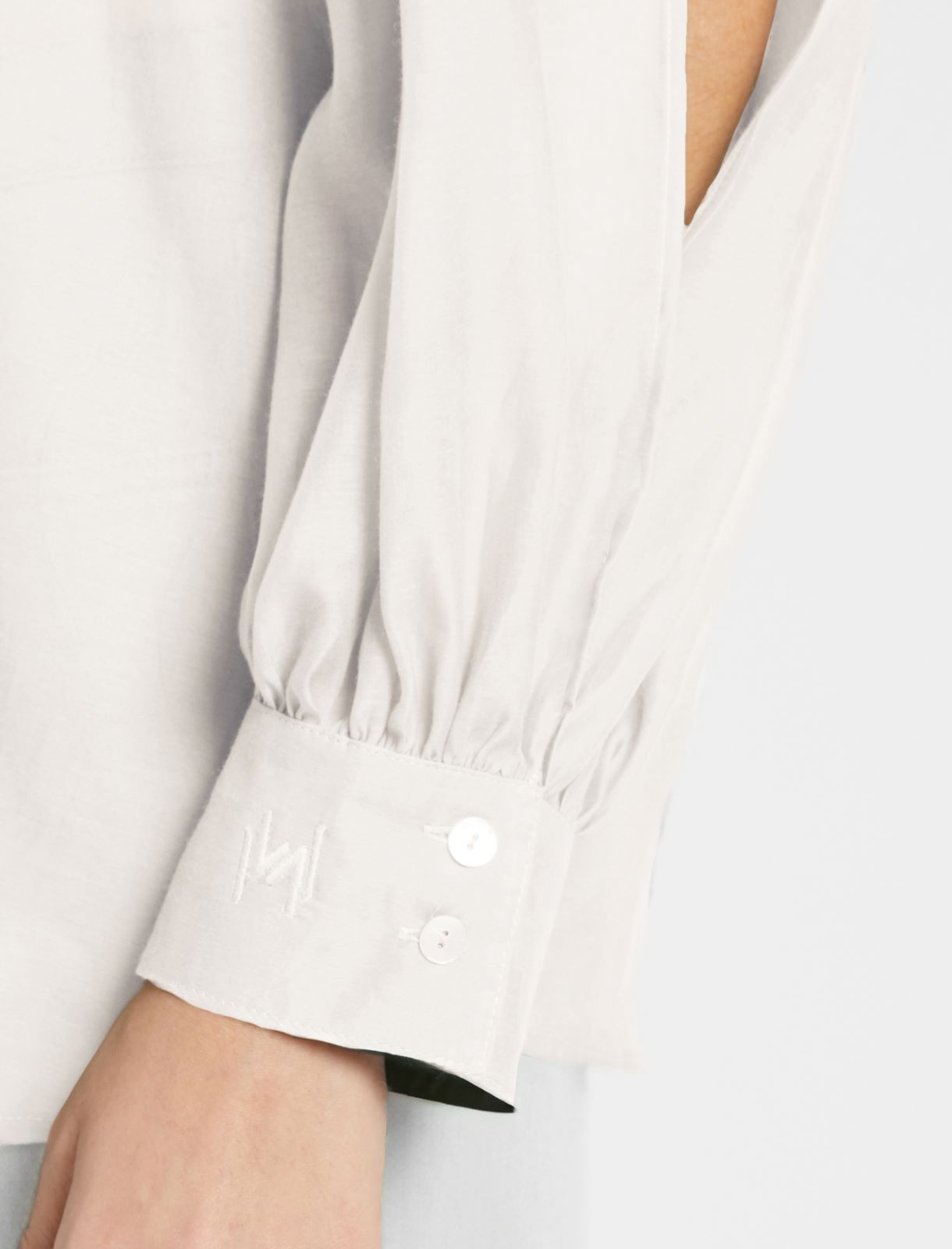 Chemise en mousseline de coton et soie - BLANC LAINE - Marella - 3