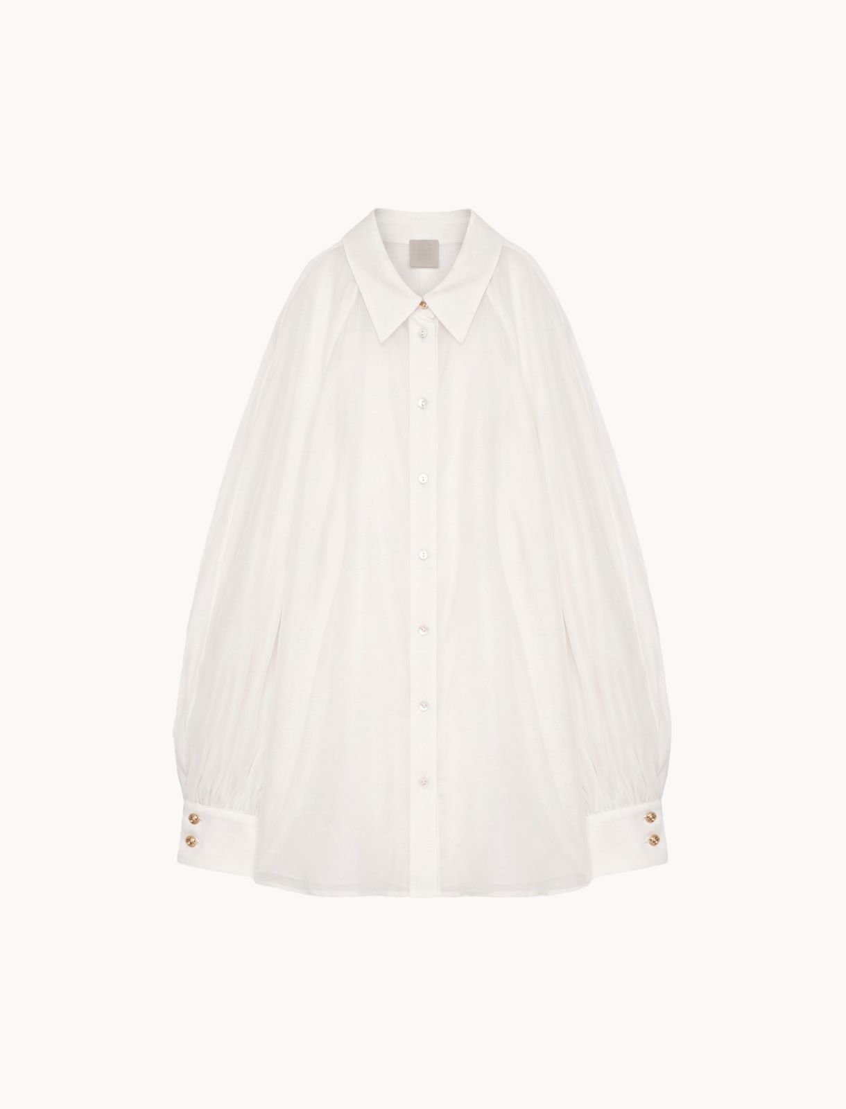 Cotton and silk muslin shirt - WOOL WHITE - Marella