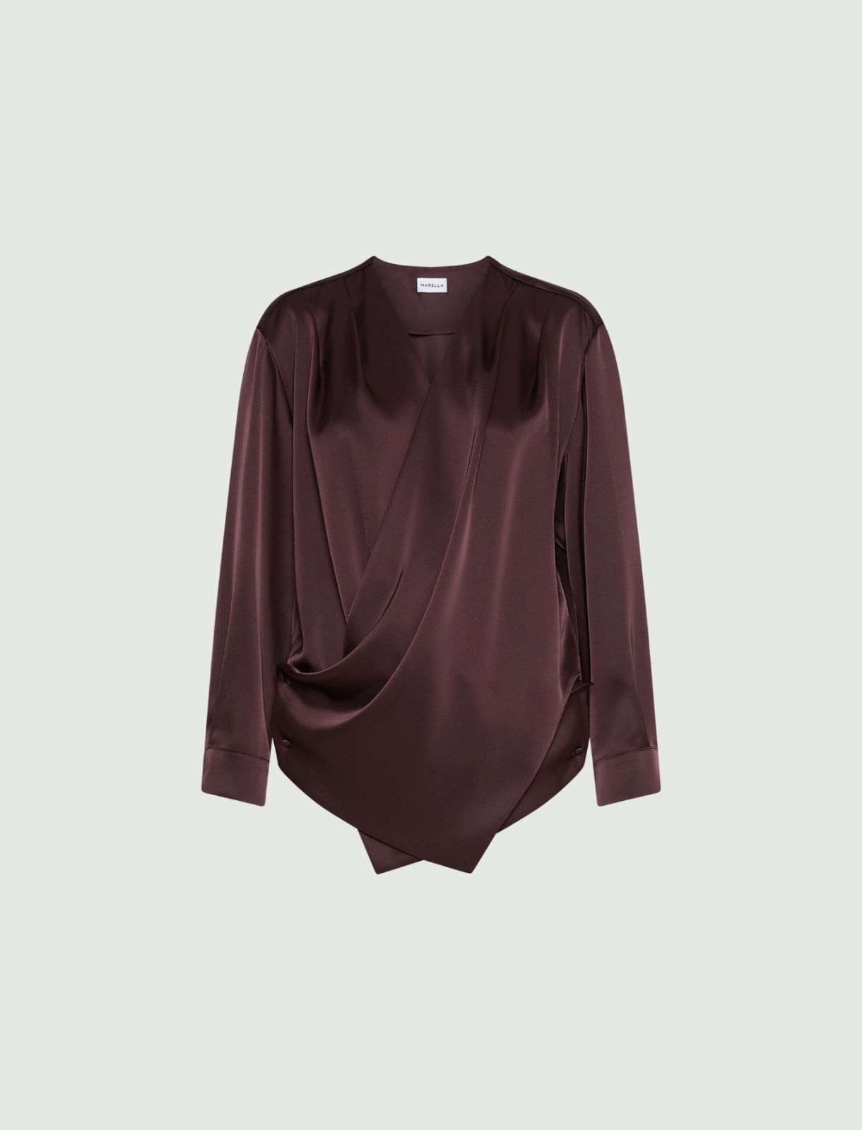 Satin criss-cross blouse - BORDEAUX - Marella