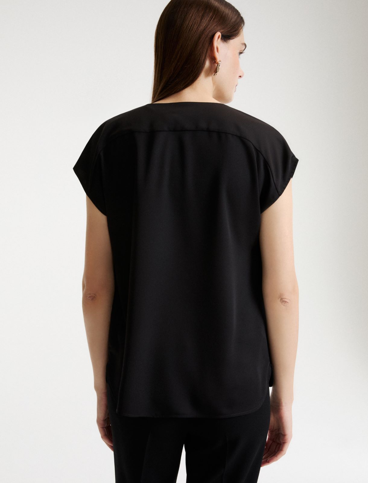 Fluid satin blouse - BLACK - Marella - 3