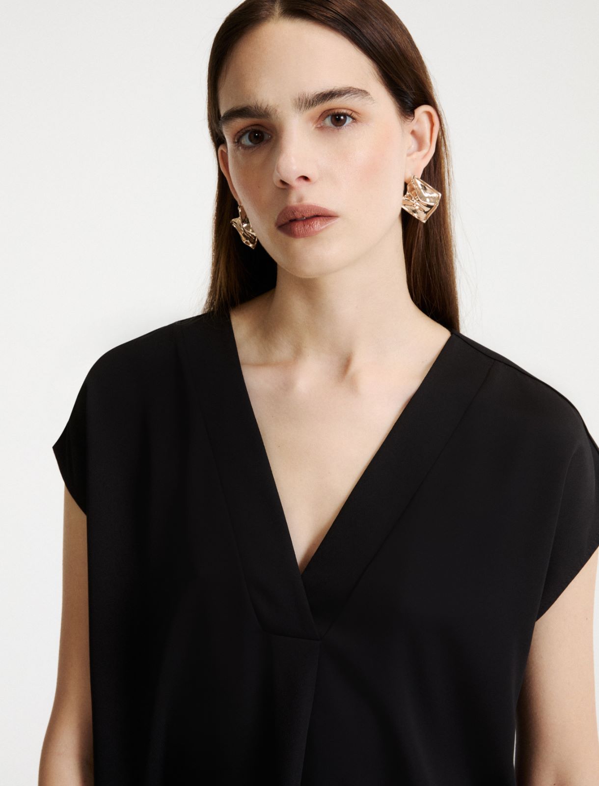 Fluid satin blouse - BLACK - Marella - 5