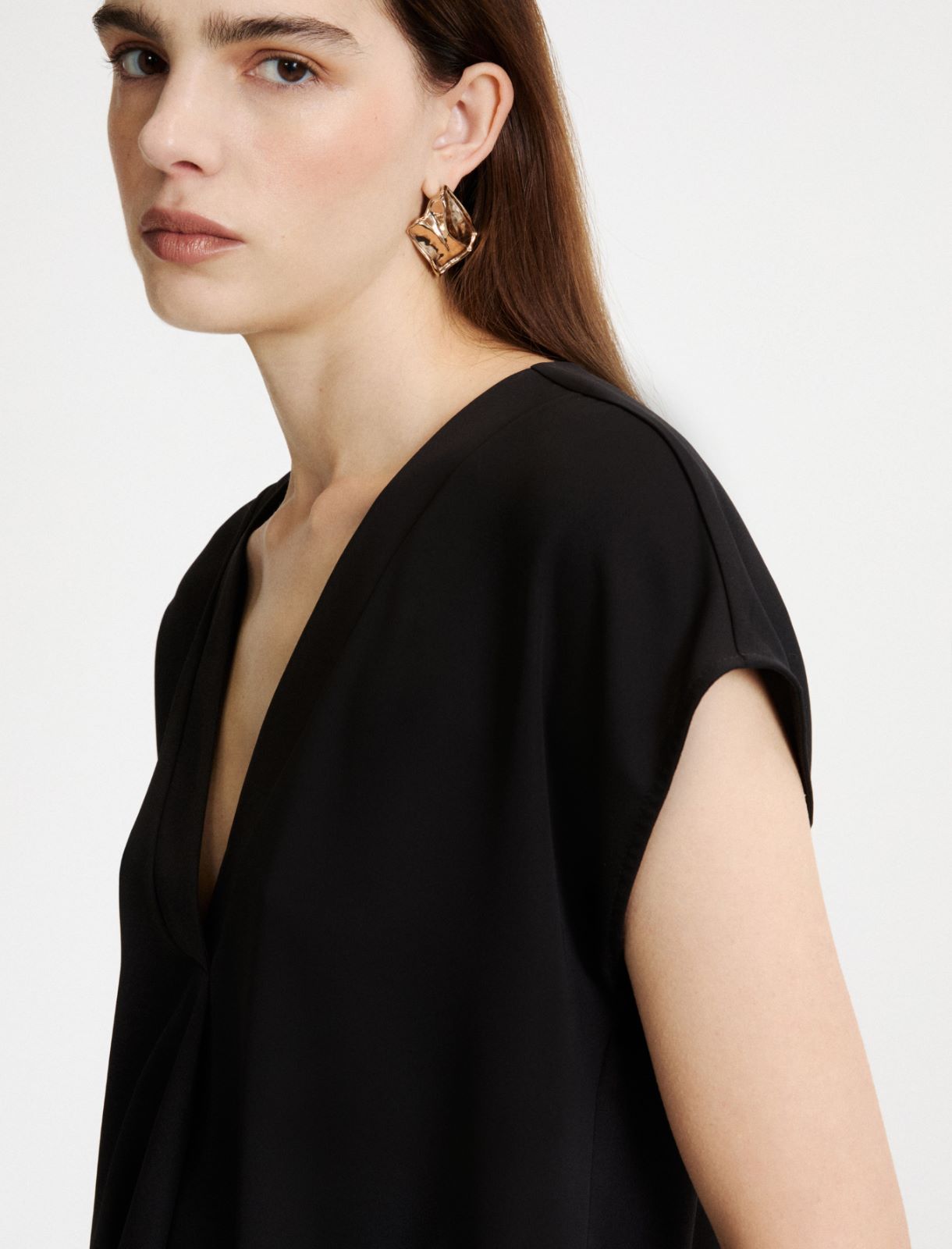 Fluid satin blouse - BLACK - Marella - 6