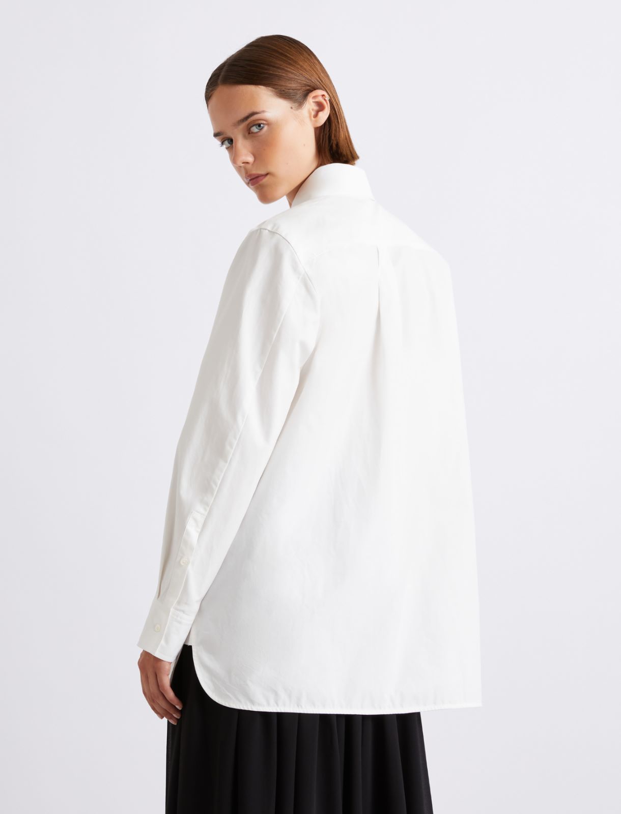 Washed cotton poplin shirt - WHITE - Marella - 3