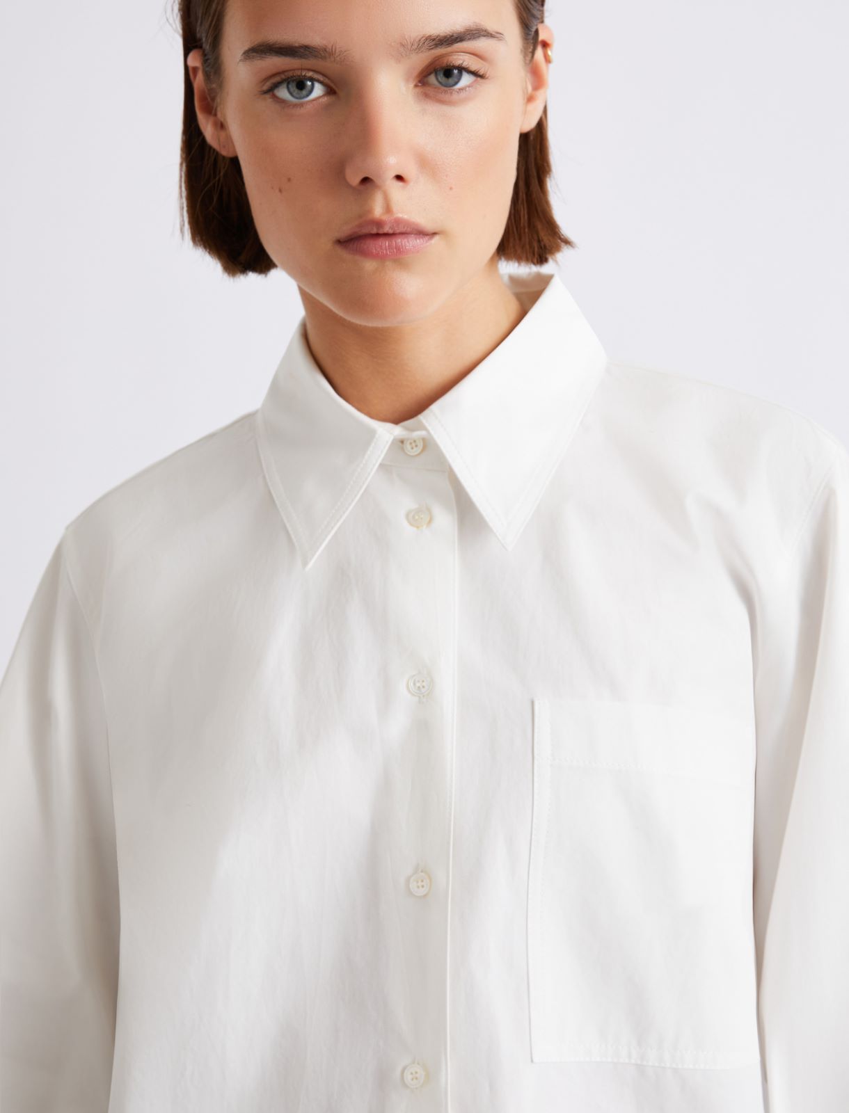 Washed cotton poplin shirt - WHITE - Marella - 5