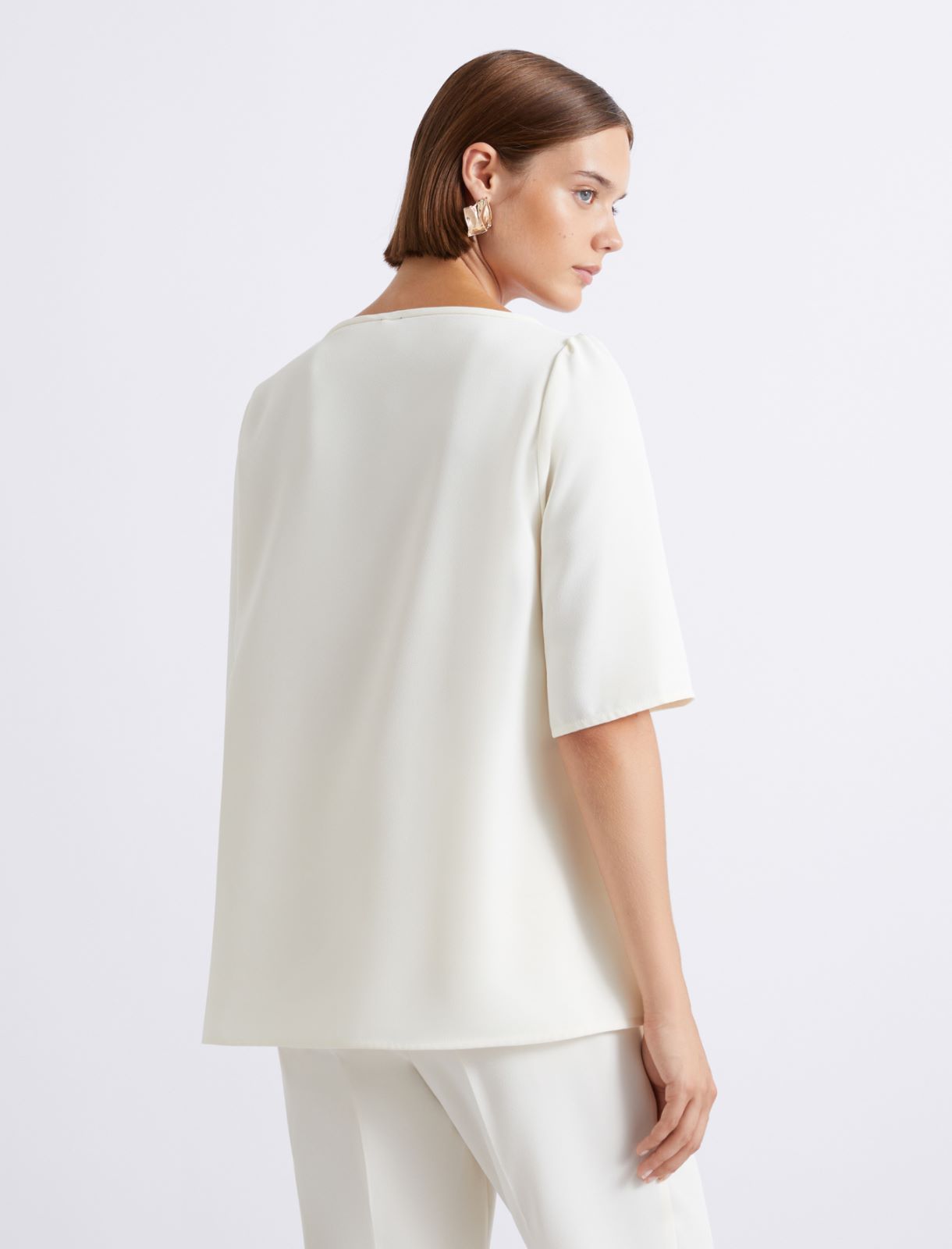 Bluse aus Envers-Satin mit kurzem Arm - WOLLWEIB - Marella - 3