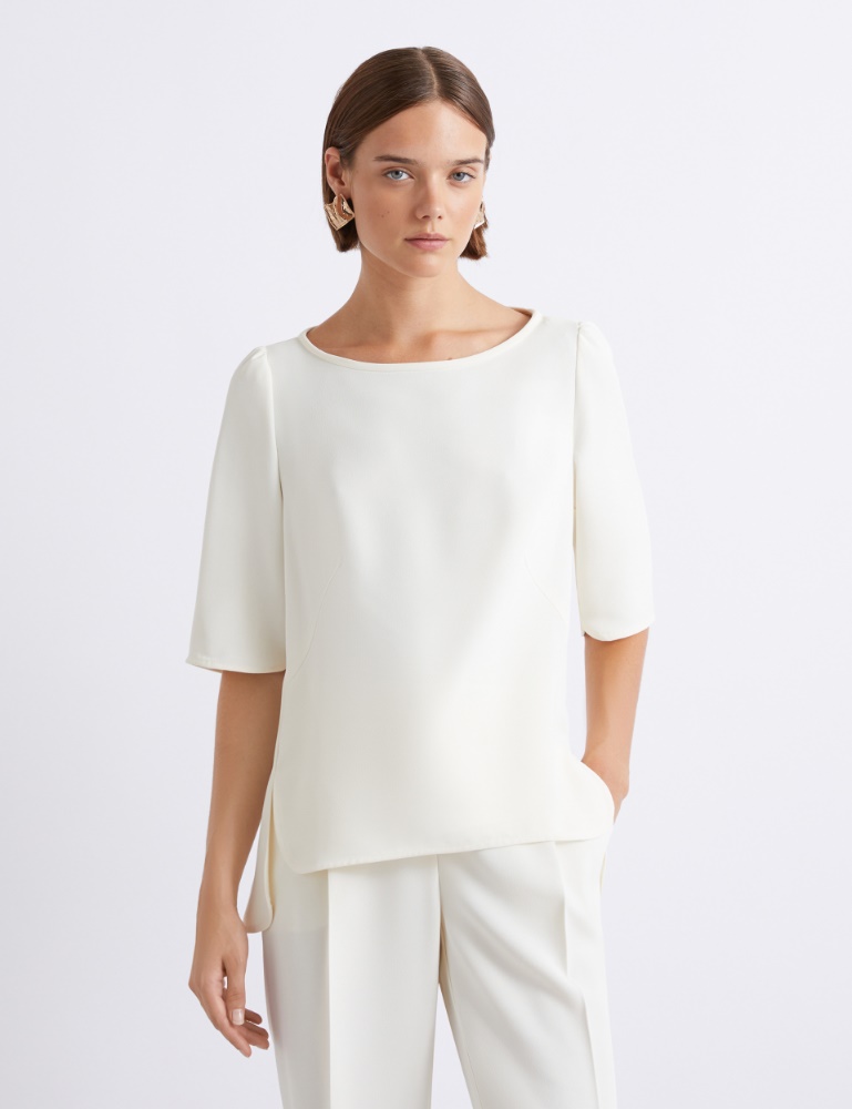 Short-sleeved envers satin blouse - Marella