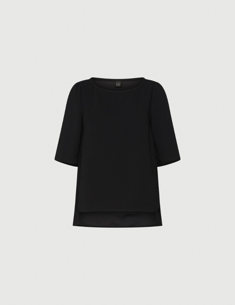 Short-sleeved envers satin blouse - Marella