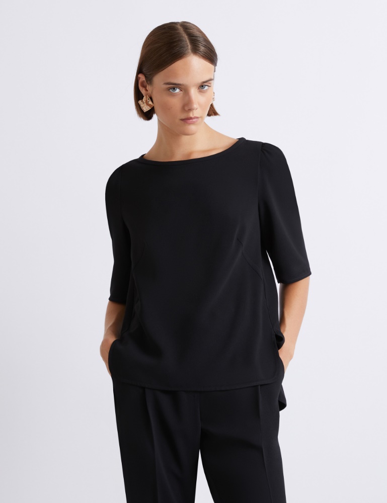 Short-sleeved envers satin blouse - Marella