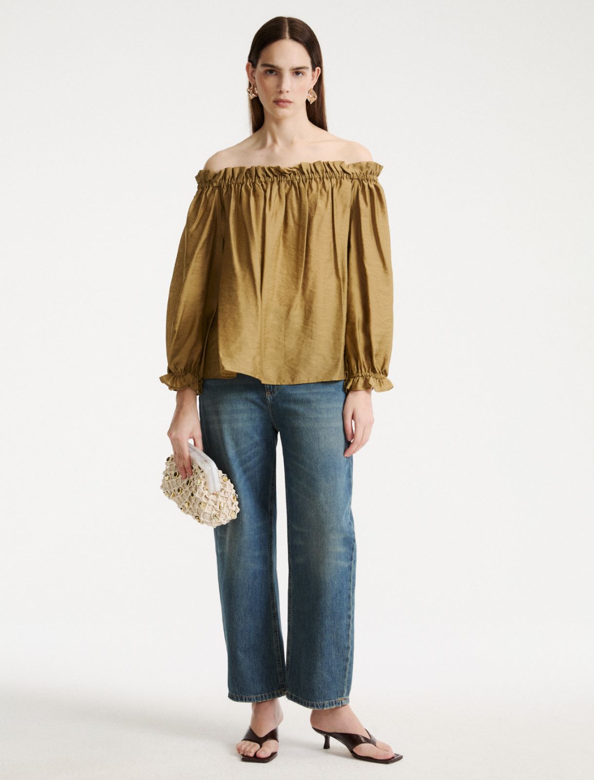 Blusa in georgette stampata - KAKI - Marella - 2