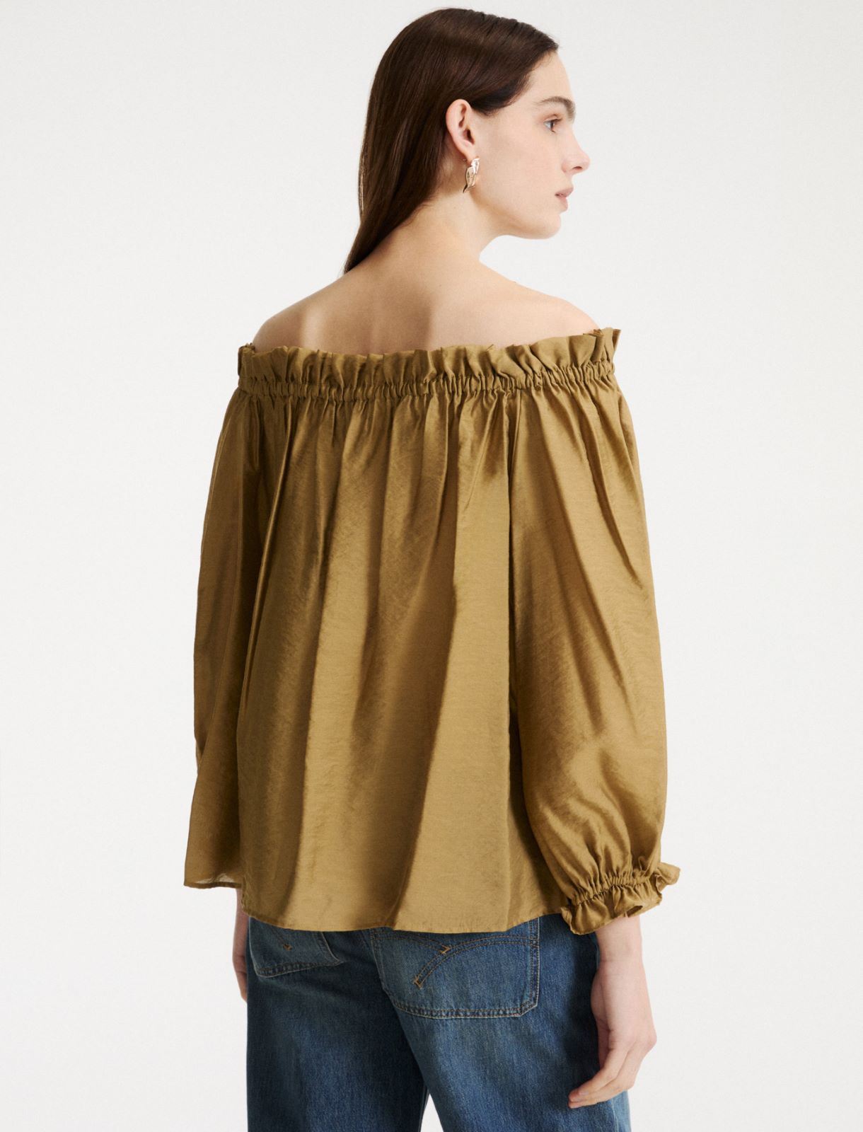 Blusa in georgette stampata - KAKI - Marella - 3