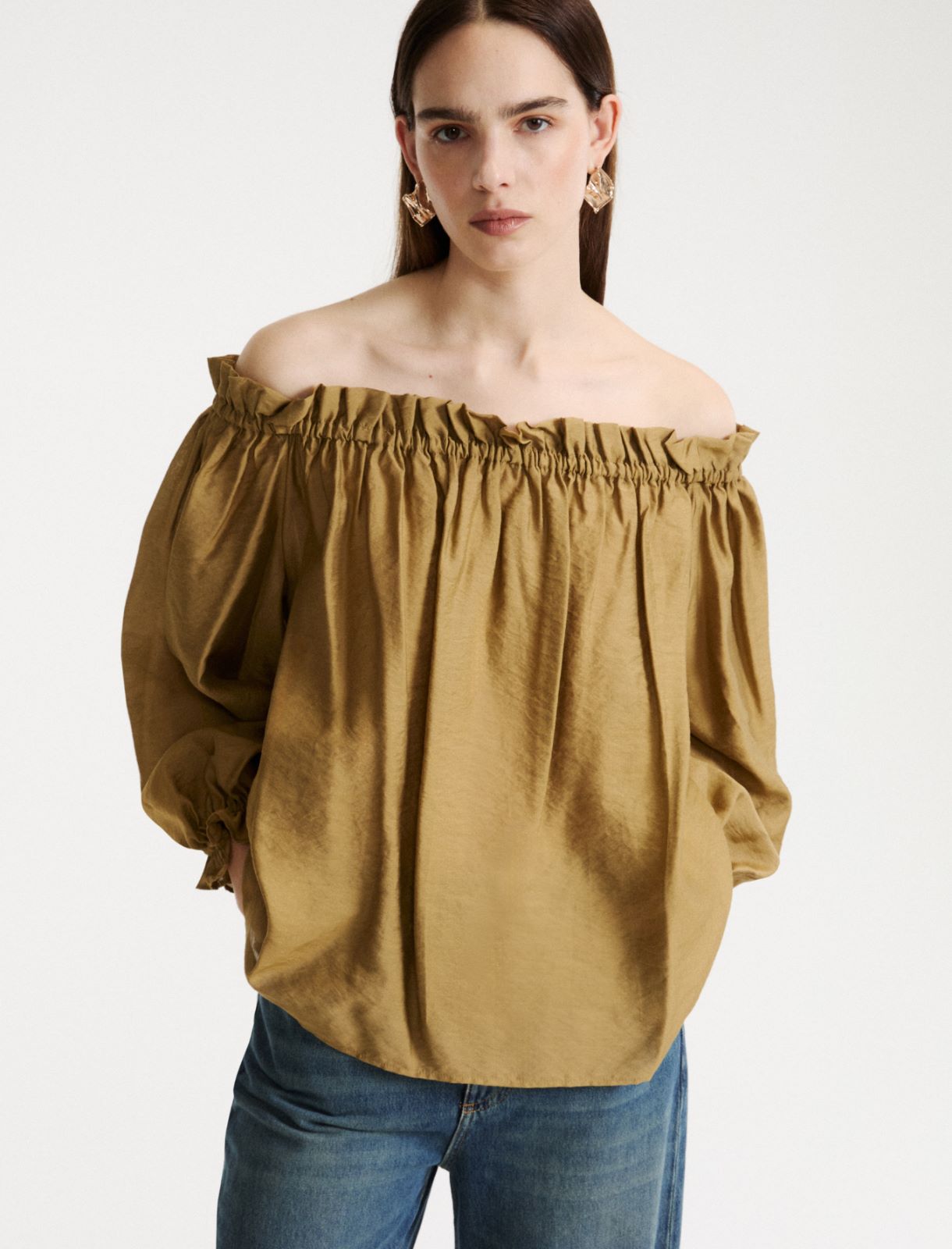 Blusa in georgette stampata - KAKI - Marella - 4