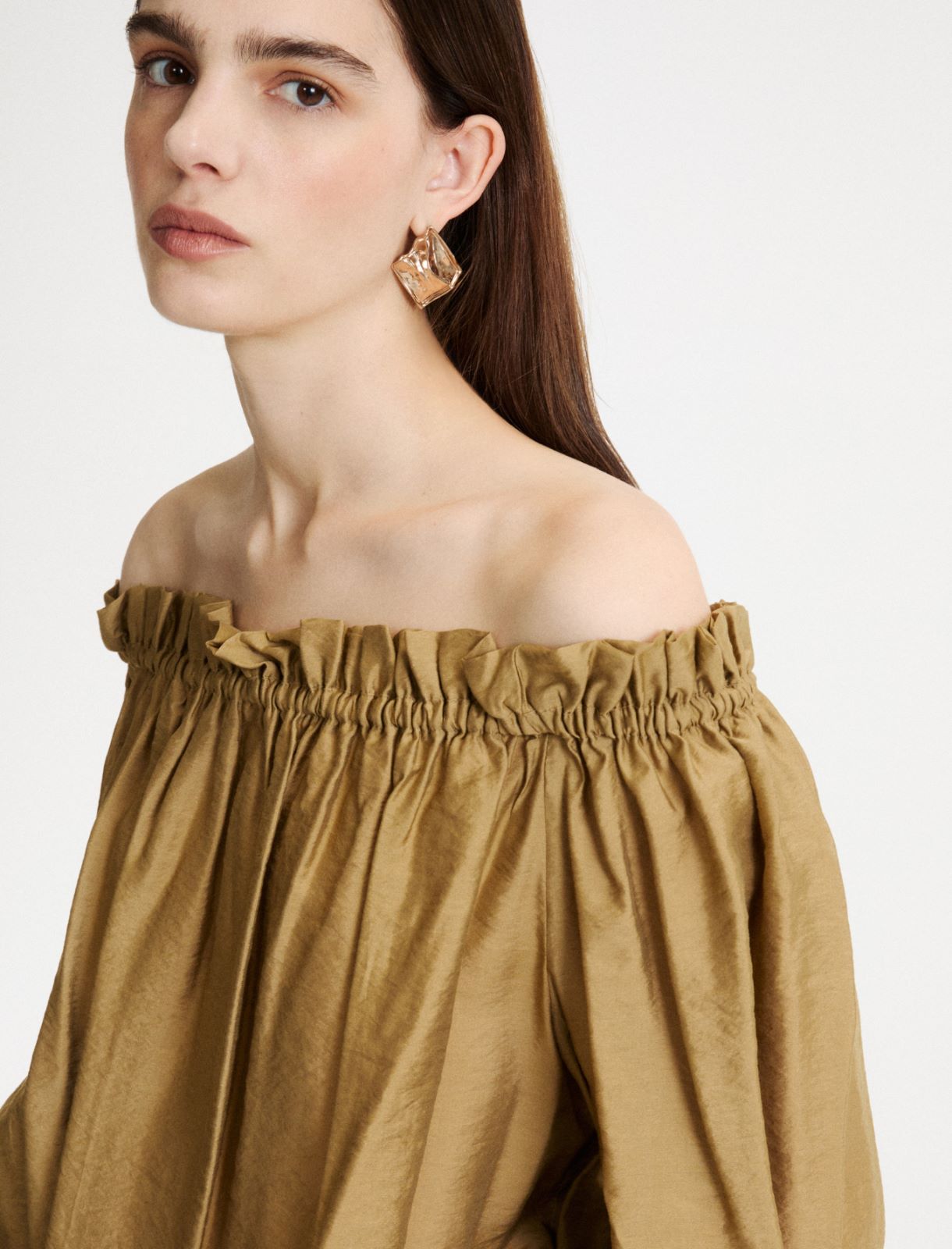Blusa in georgette stampata - KAKI - Marella - 5