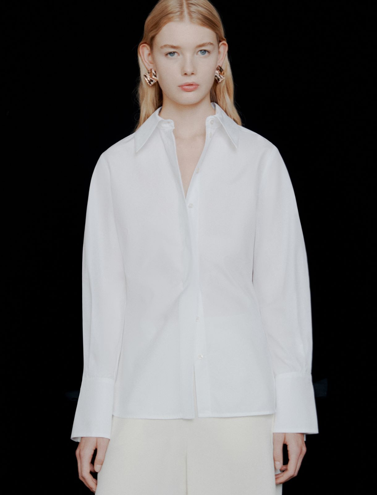 Cotton poplin shirt - OPTICAL WHITE - Marella - 4