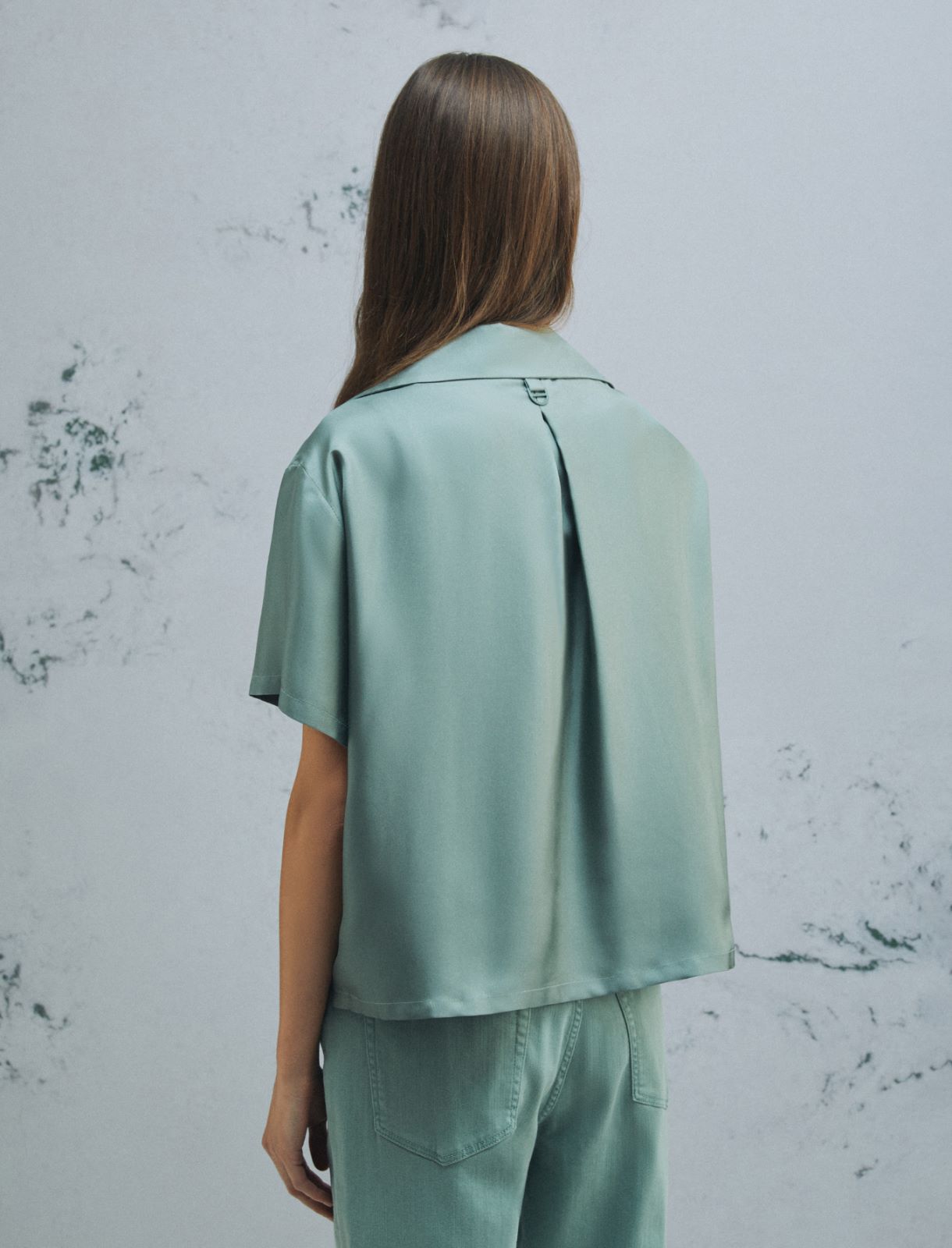 Short-sleeved silk shirt - GREEN - Marella - 3