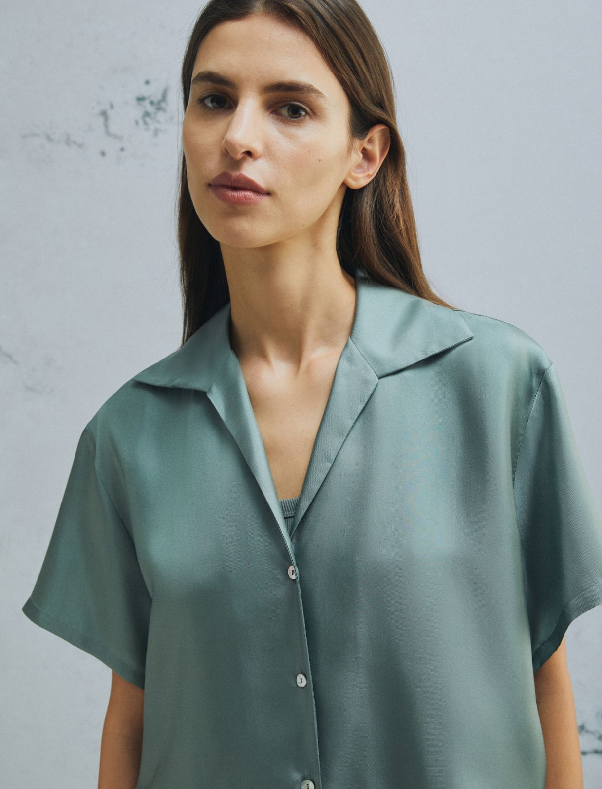 Short-sleeved silk shirt - GREEN - Marella - 5