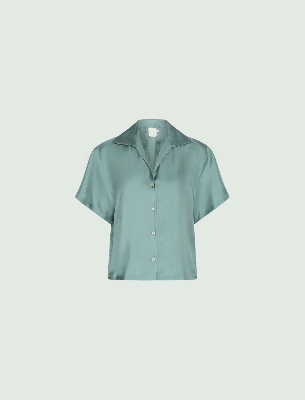 Short-sleeved silk shirt - GREEN - Marella