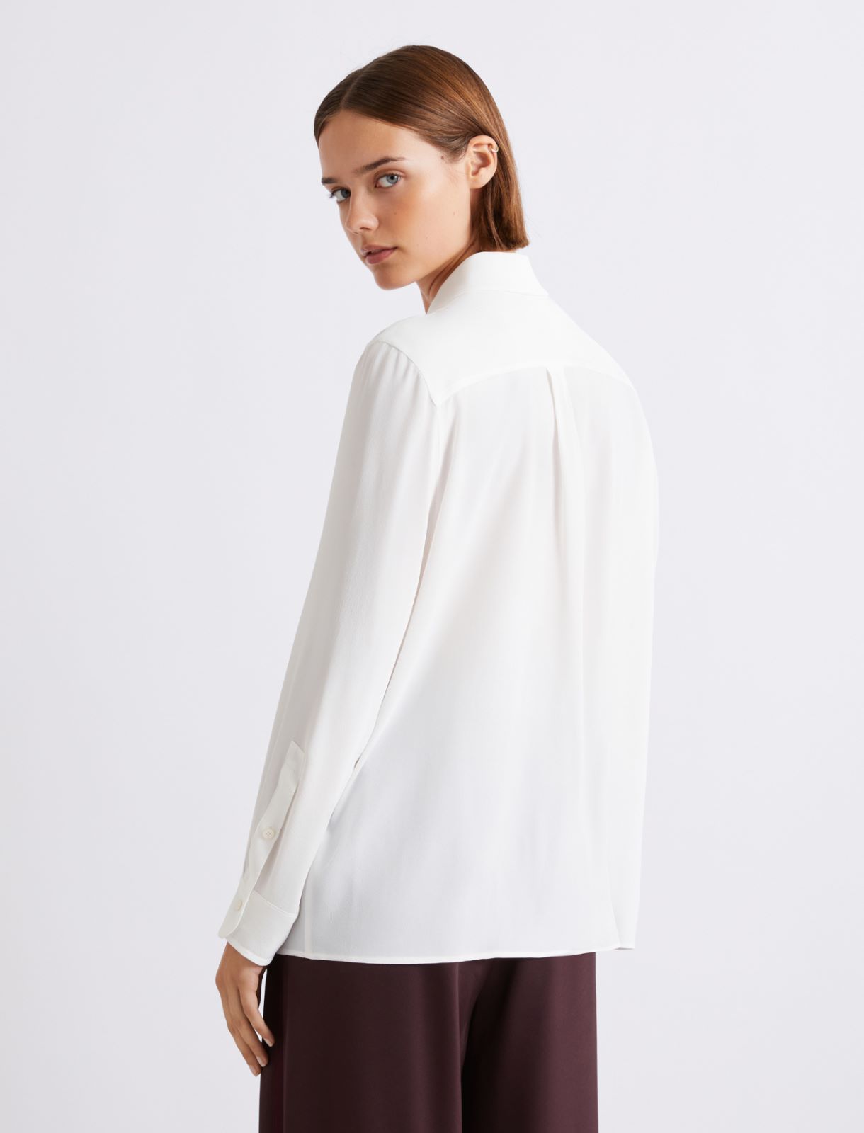 Silk-blend crepe shirt - WHITE - Marella - 3