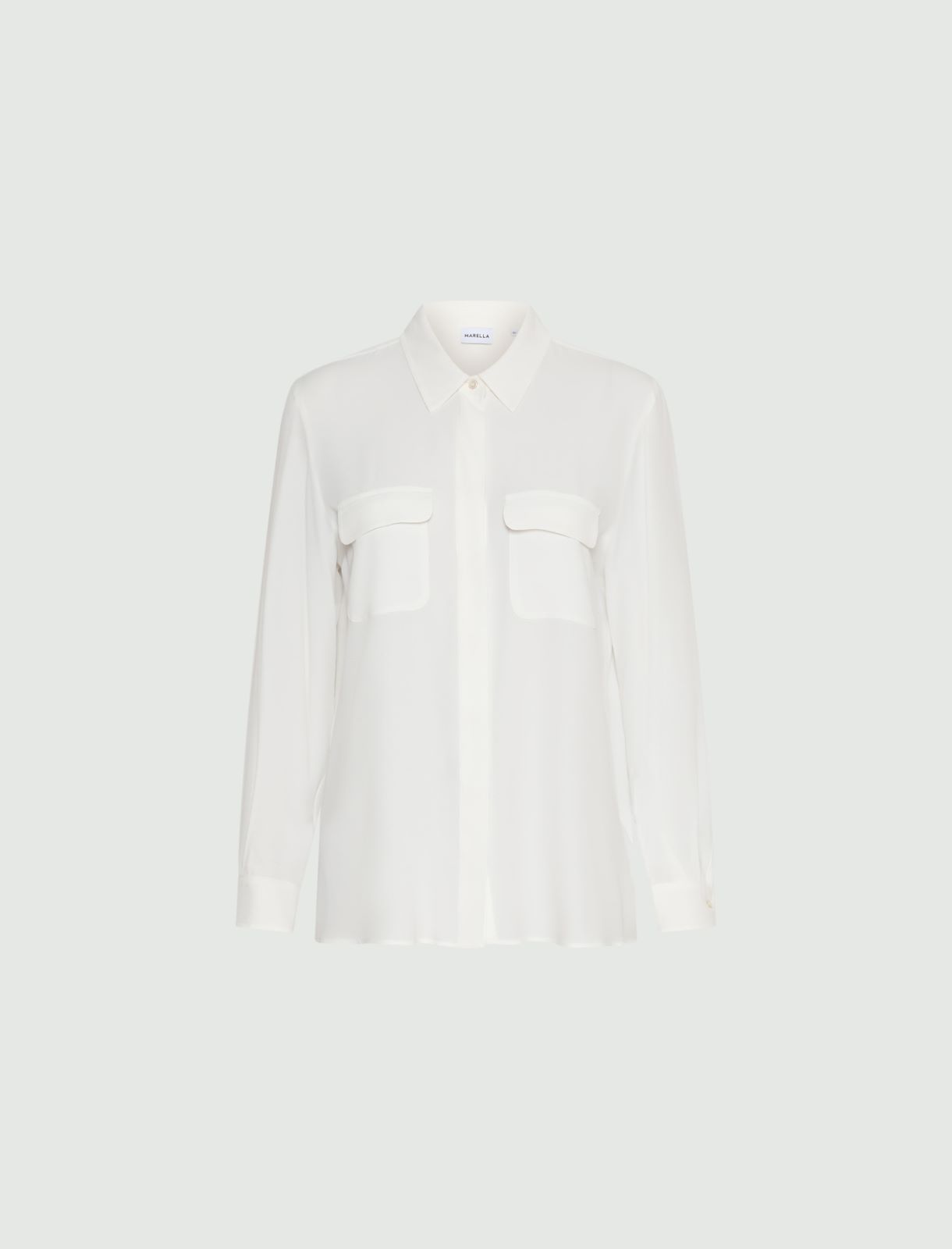 Silk-blend crepe shirt - WHITE - Marella